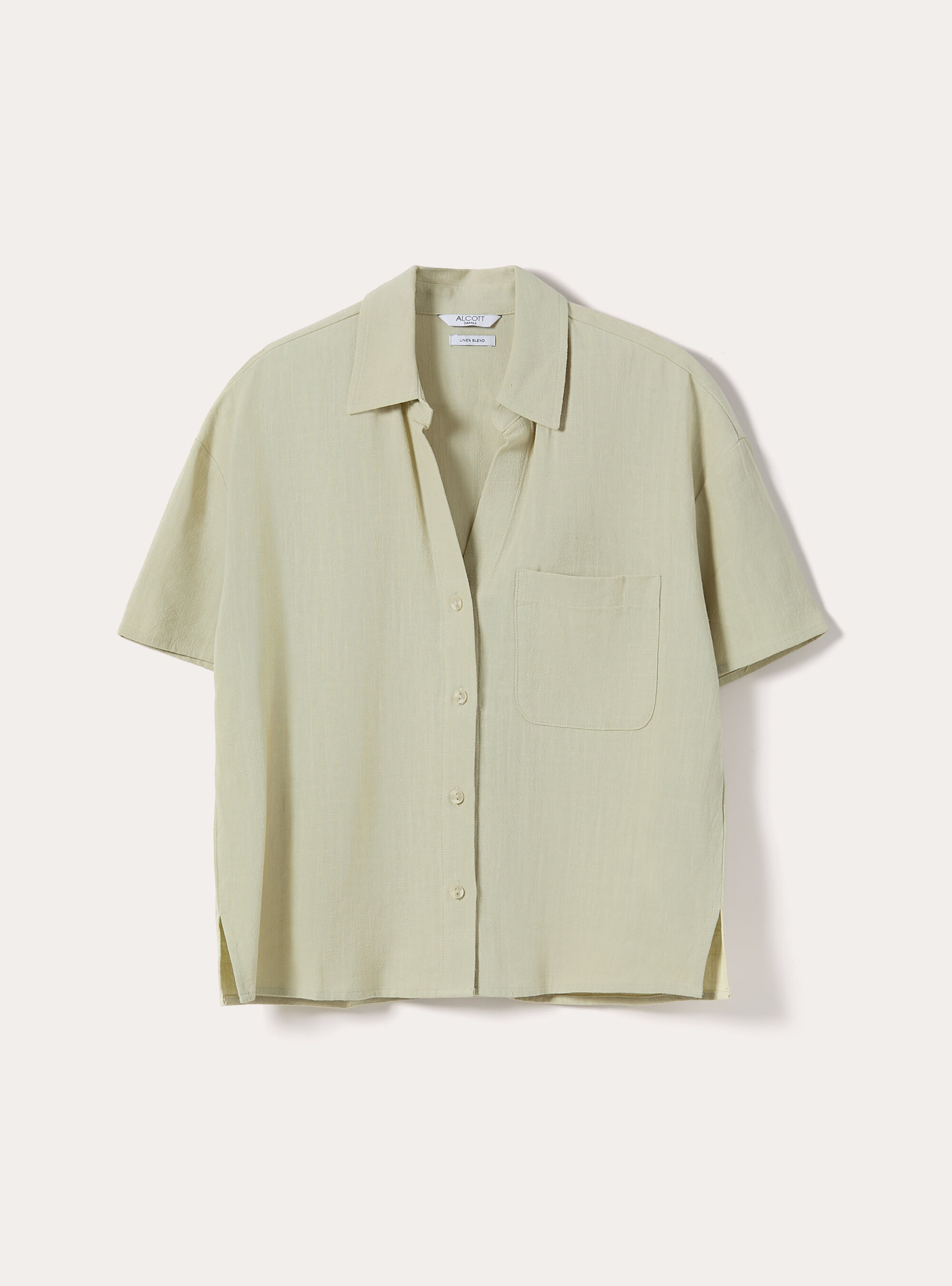 Cropped linen blend shirt, KY3 KAKY LIGHT