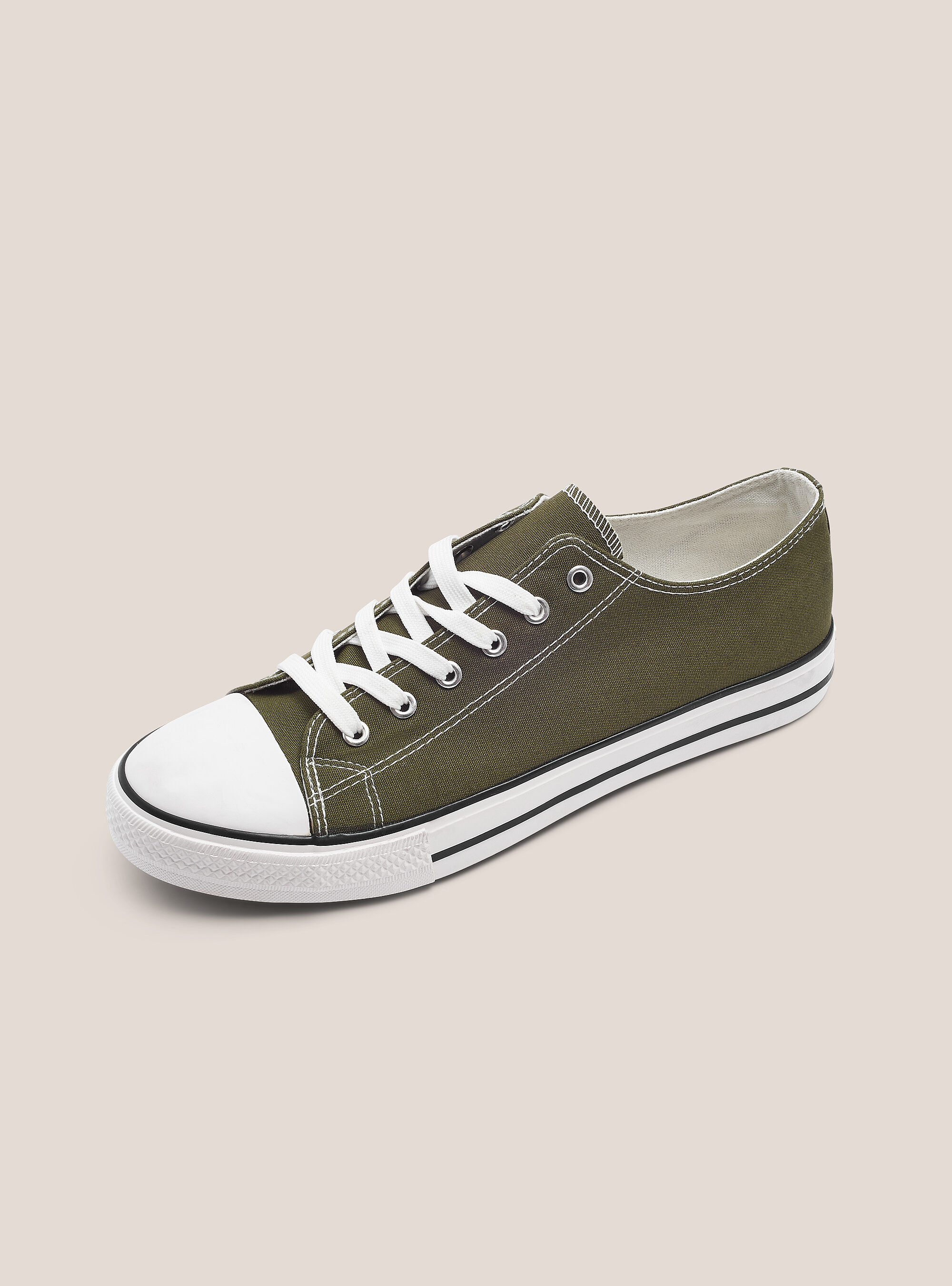 Low trainers in light fabric, C5587 KAKY