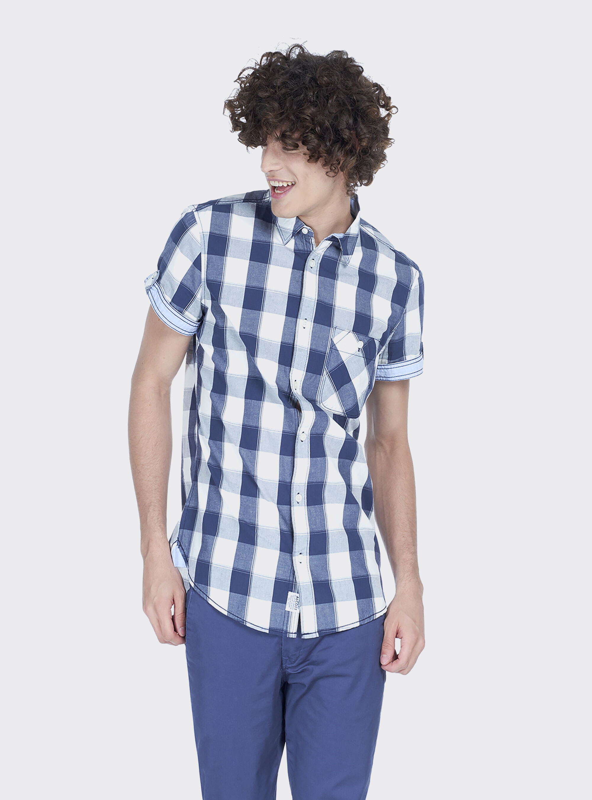 Chemise &agrave; carreaux manches courtes, C031 INK