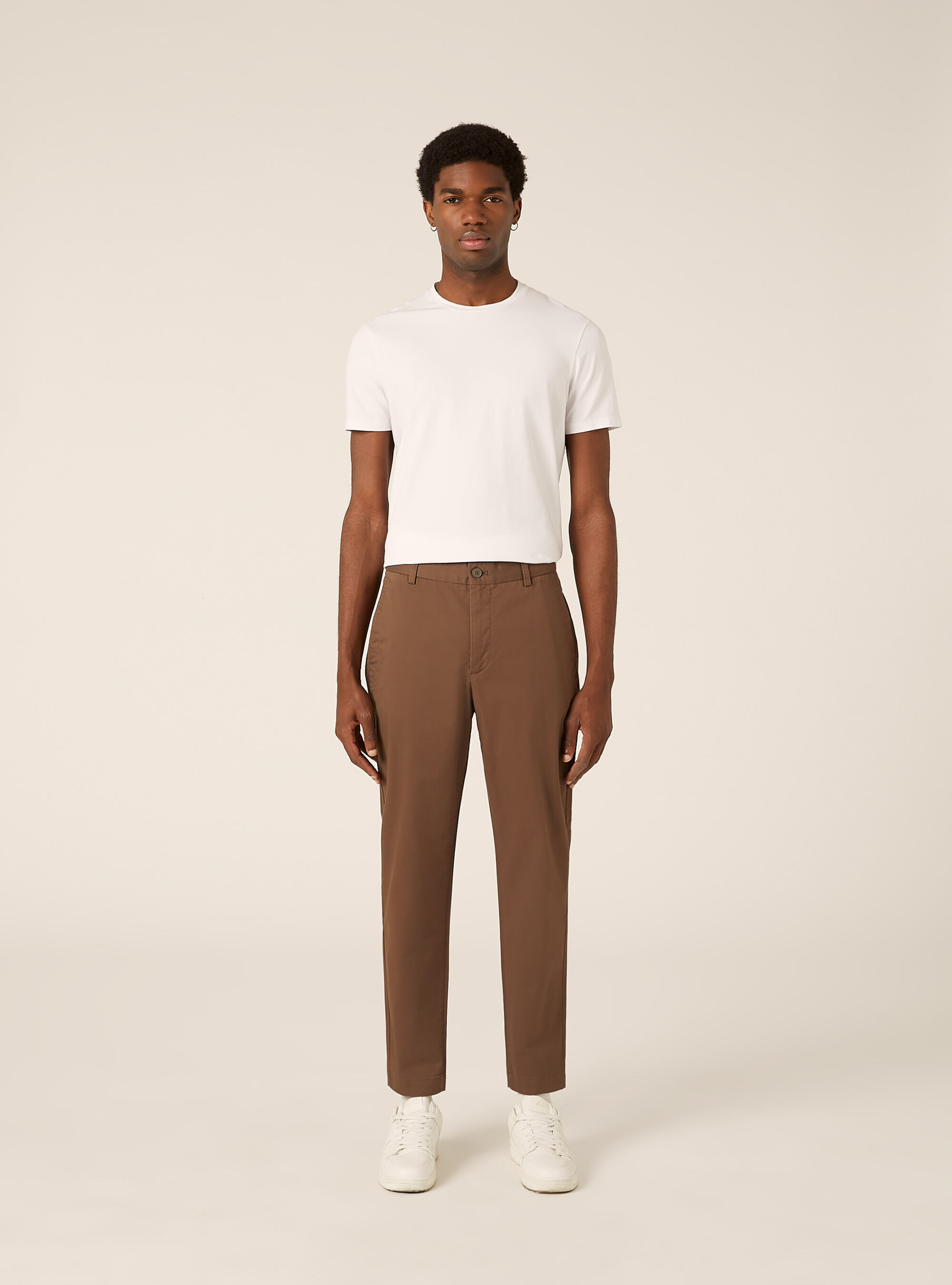 Slim fit chino trousers, BR2 BROWN MEDIUM