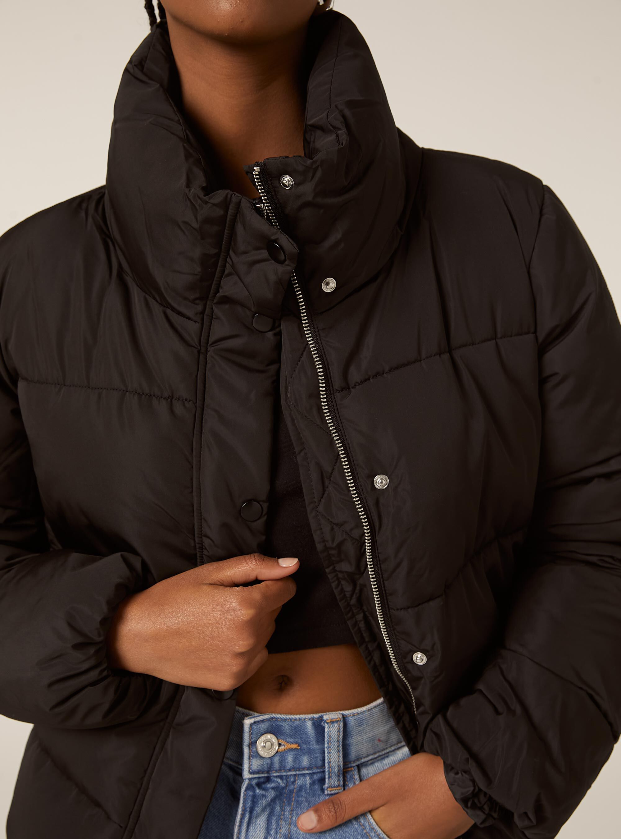 Padded Puffy Jacket, BK1 BLACK