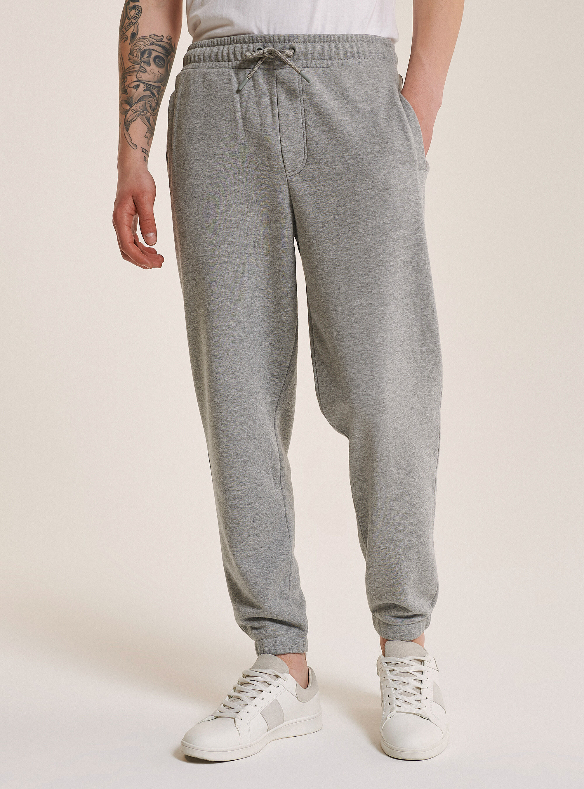 Cotone Puro Pantaloni Sportivi Pantaloni Tuta Uomo Cotone 100% - Sportivi Comodi Con Tasche Zip E Vita Elasticizzata Jogger Uomo Tasche Zip - Foto 3