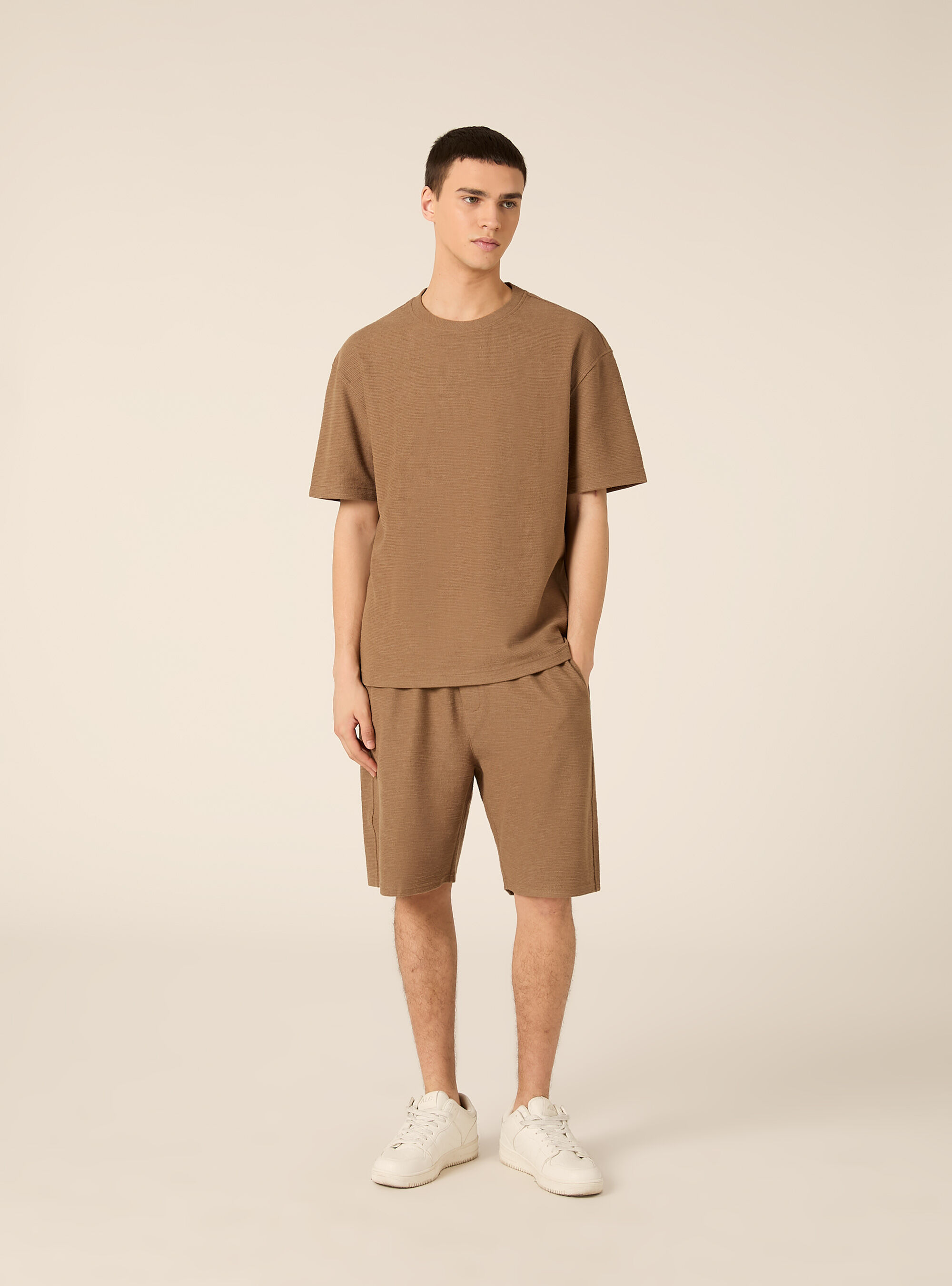 T-shirt in interlock waffle