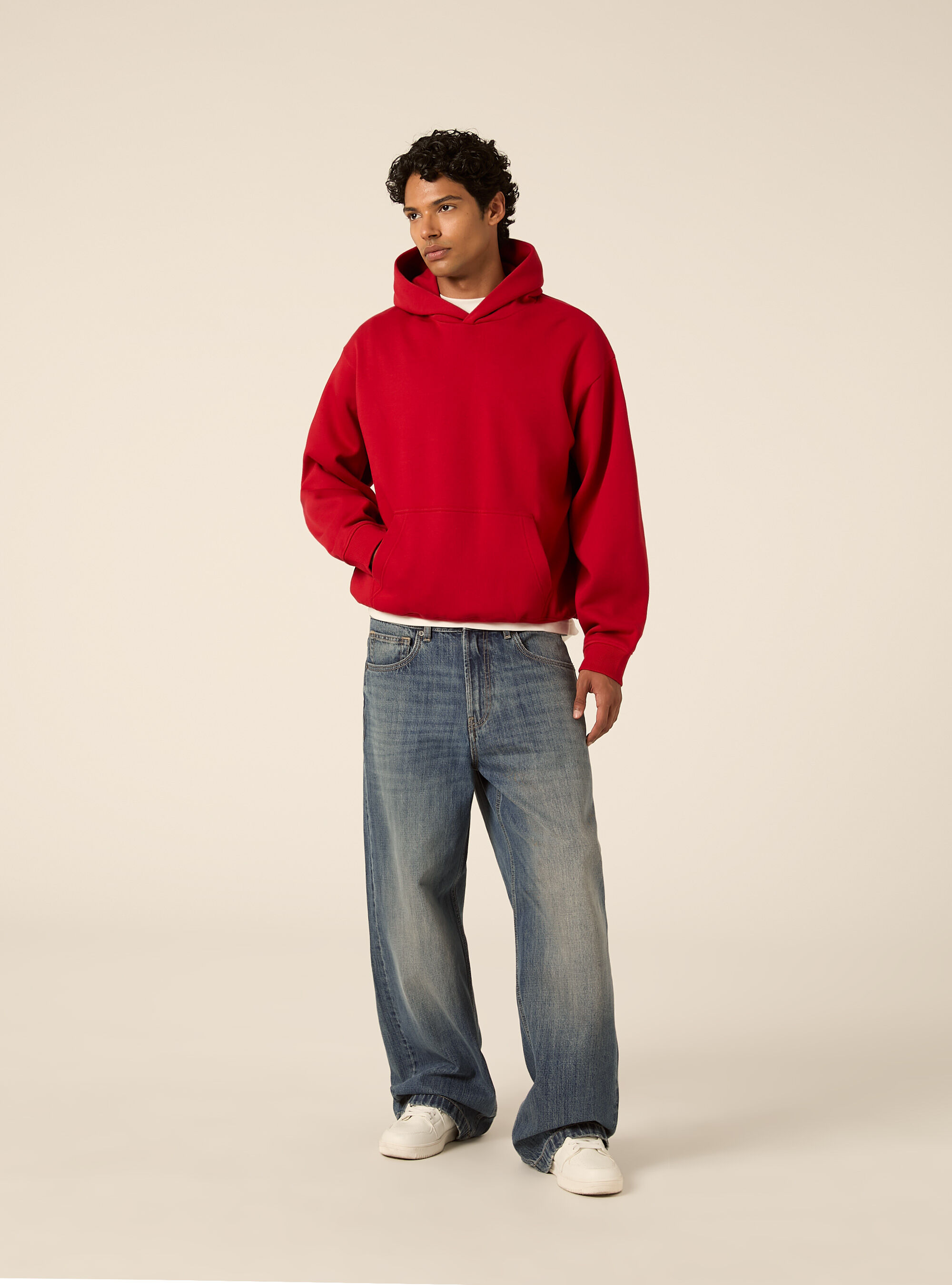 Felpa con cappuccio boxy fit, RD2 RED MEDIUM