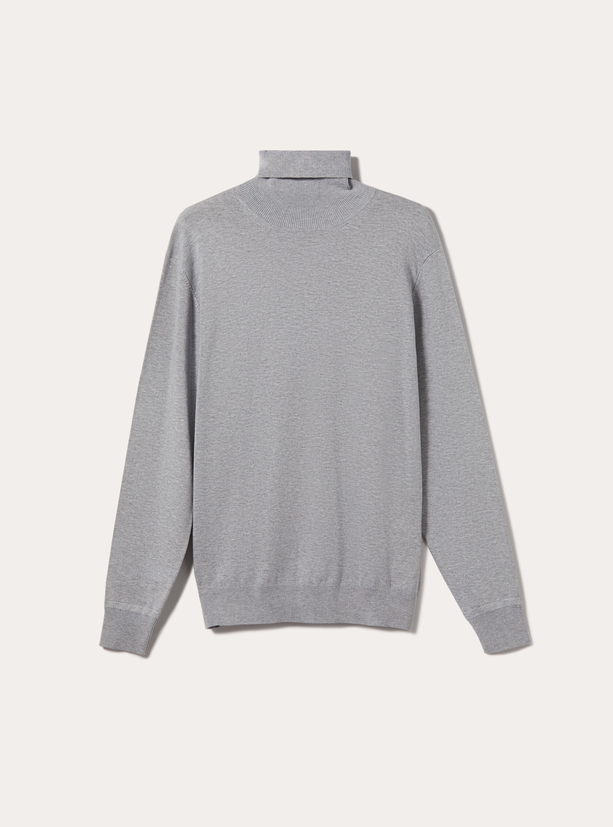 Pullover collo alto in viscosa, MGY2 GREY MEL MEDIUM