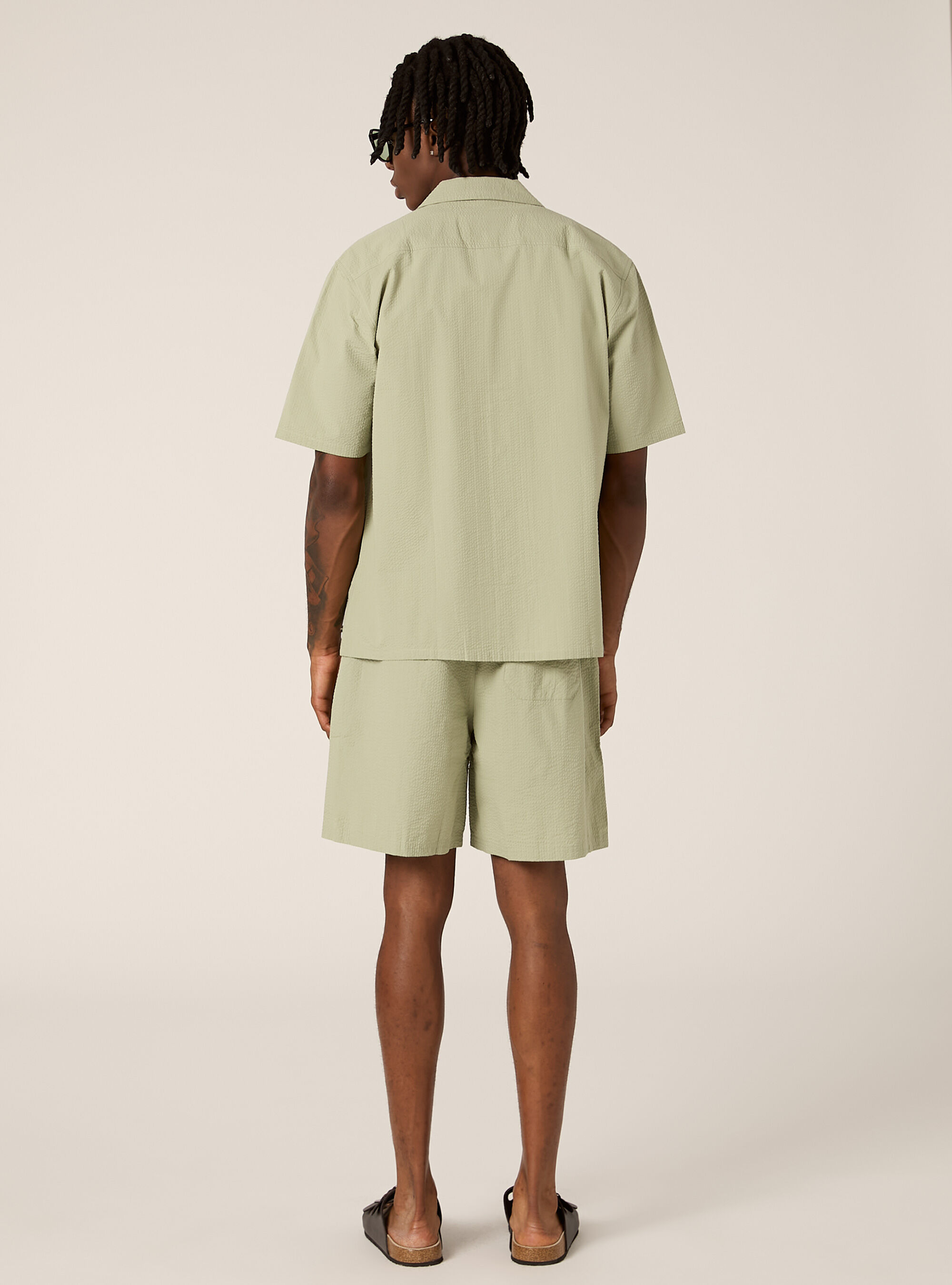 Seersucker-Hemd, SG3 SAGE LIGHT