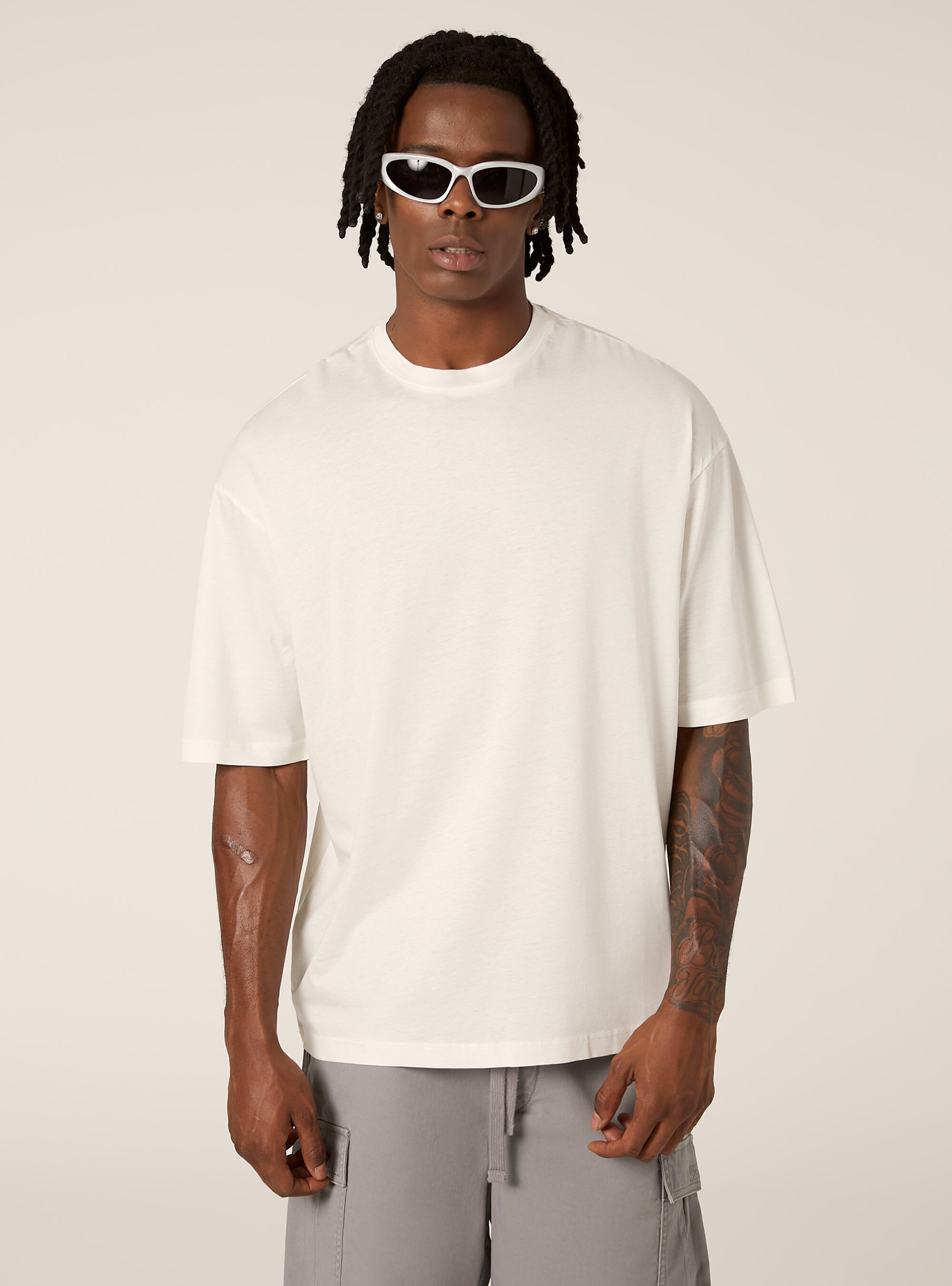 T-shirt &agrave; coupe souple, WH1 OFF WHITE