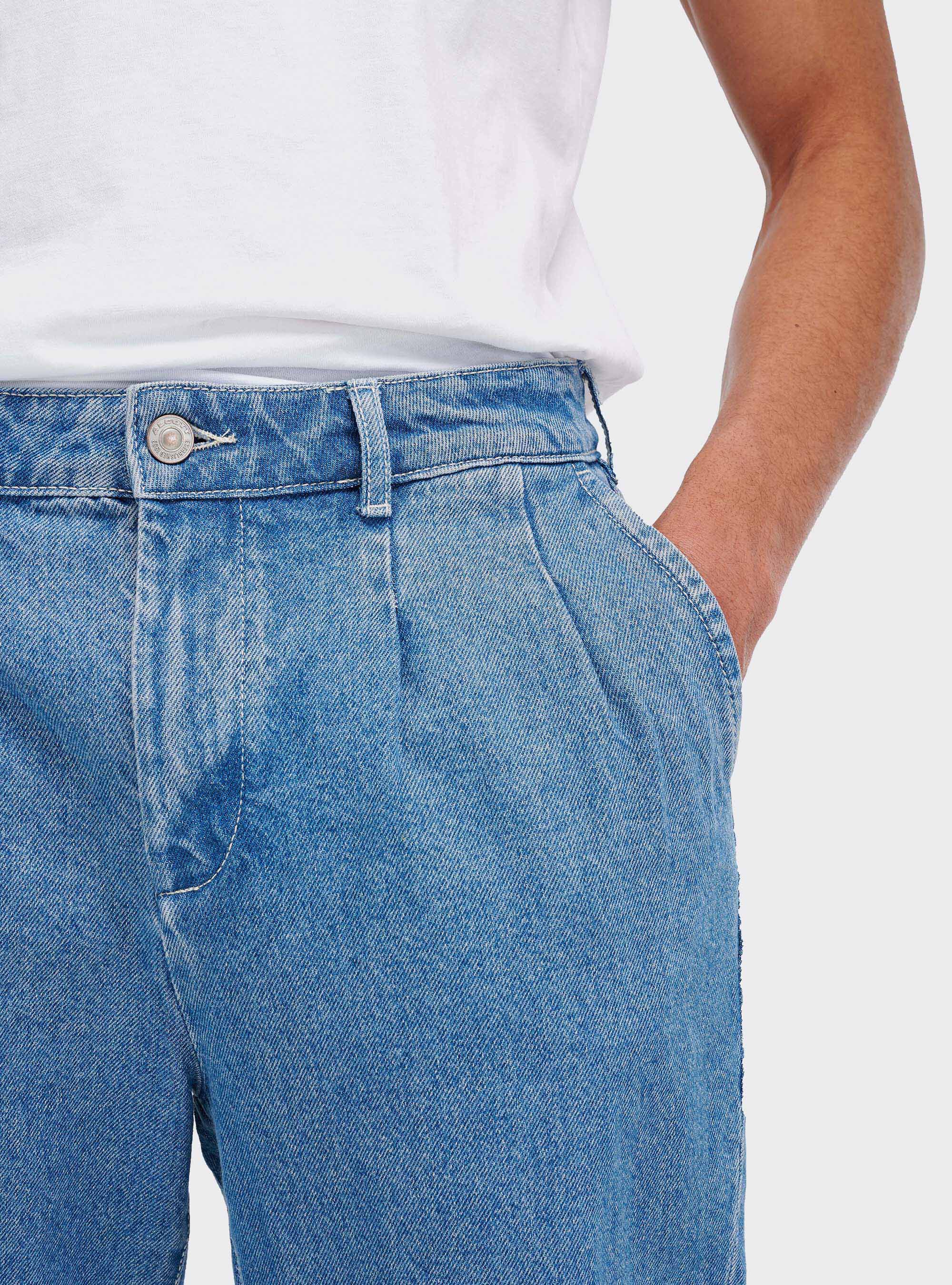 Jean chino carotte avec pinces, C272 BLUE
