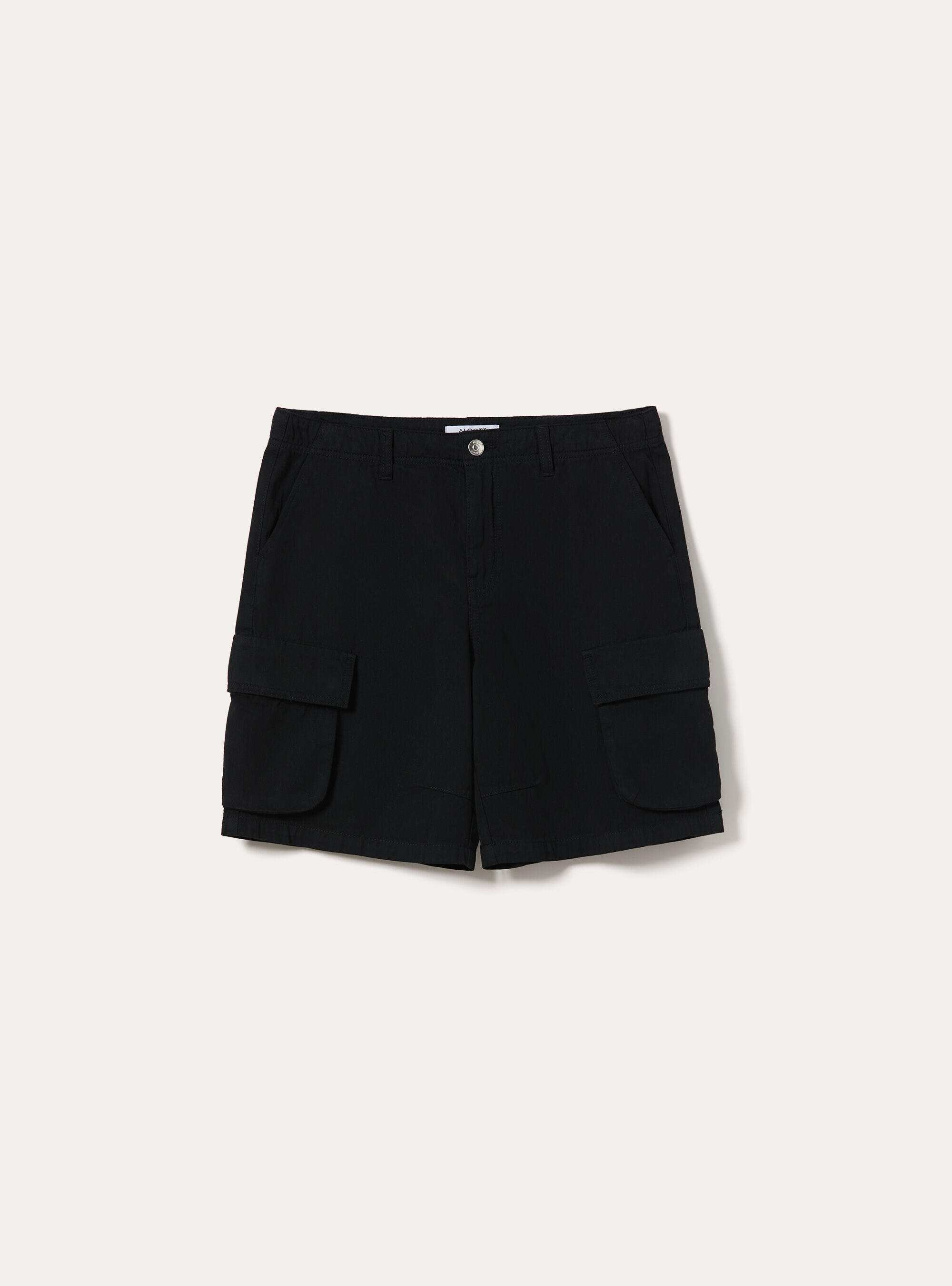 Bermuda Cargo avec Poches Lat&eacute;rales &agrave; Soufflet, BK1 BLACK