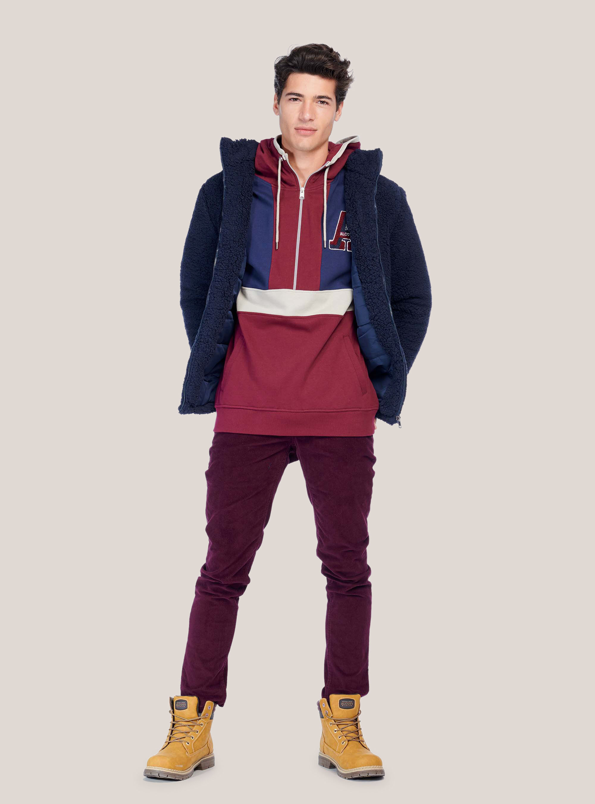 FAKE LAMBSKIN JACKET, BLUE NAVY