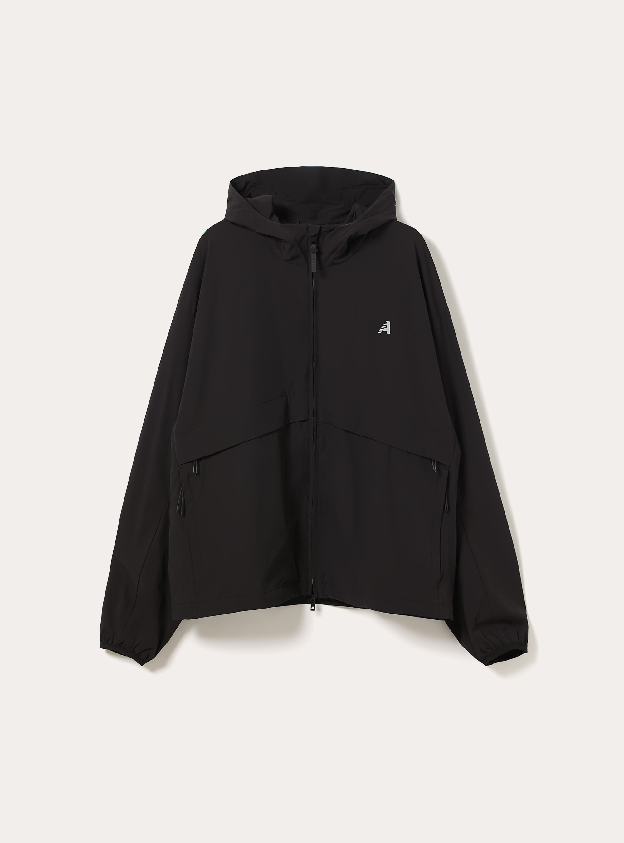 Antivento in tessuto tecnico  con cappuccio, BK1 BLACK