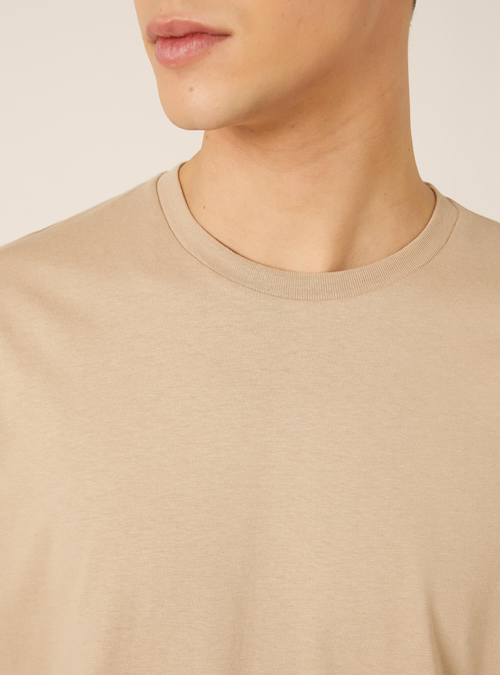 Maglietta girocollo basica, BG2 BEIGE MEDIUM