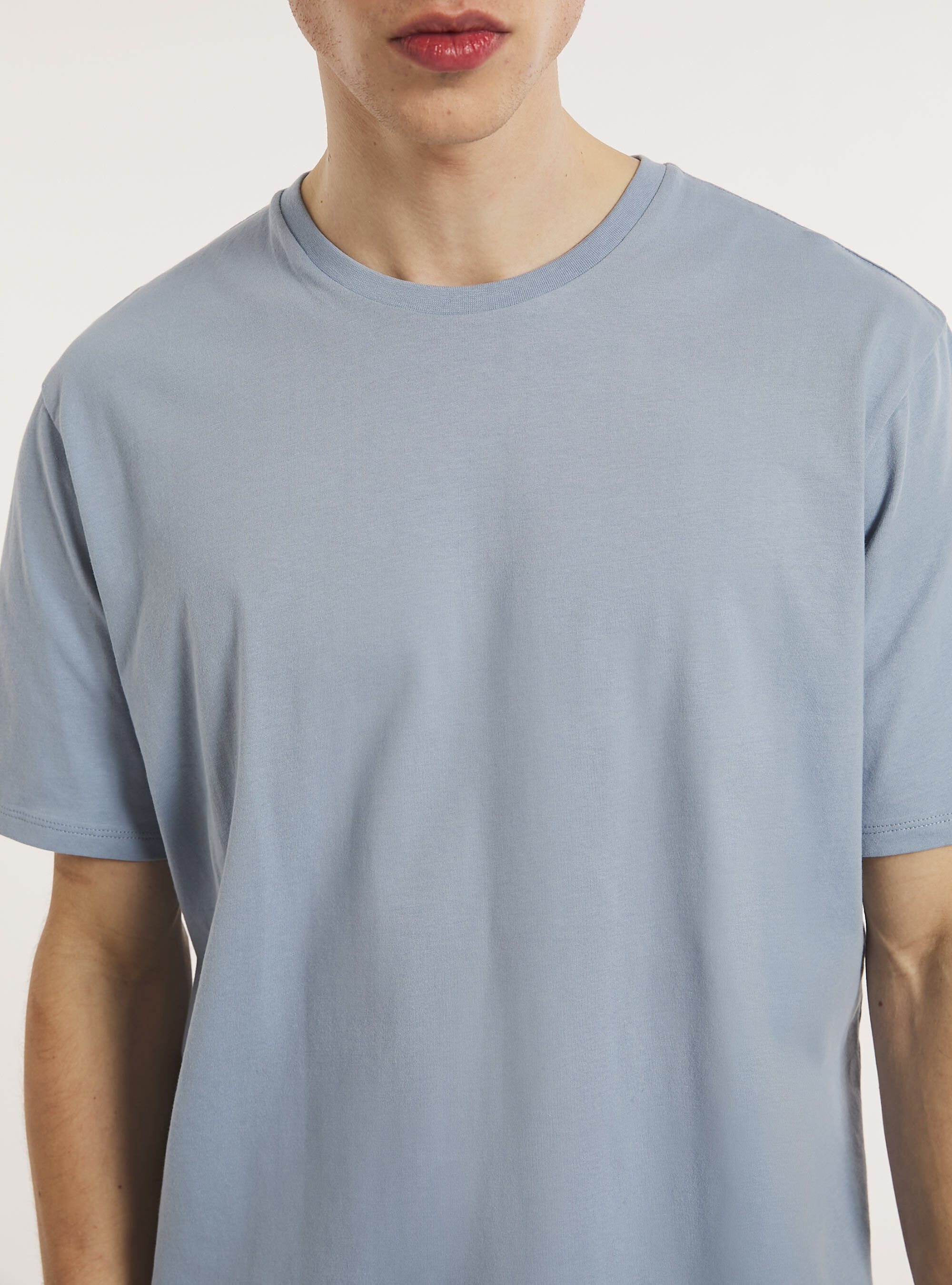Crew-neck cotton T-shirt, AZ3 AZURE LIGHT