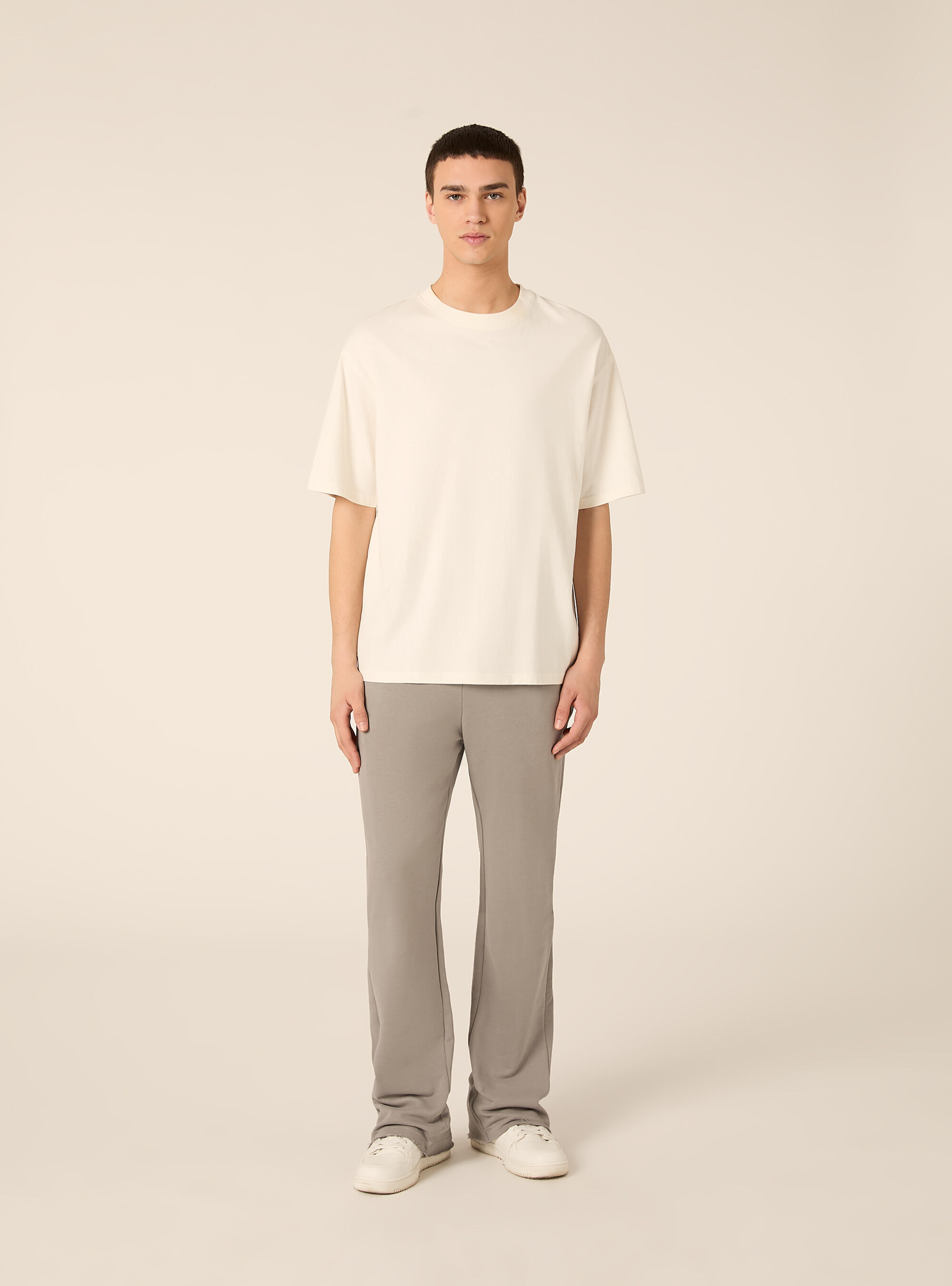 Pantalone in felpa flare fit, GY2 GREY MEDIUM