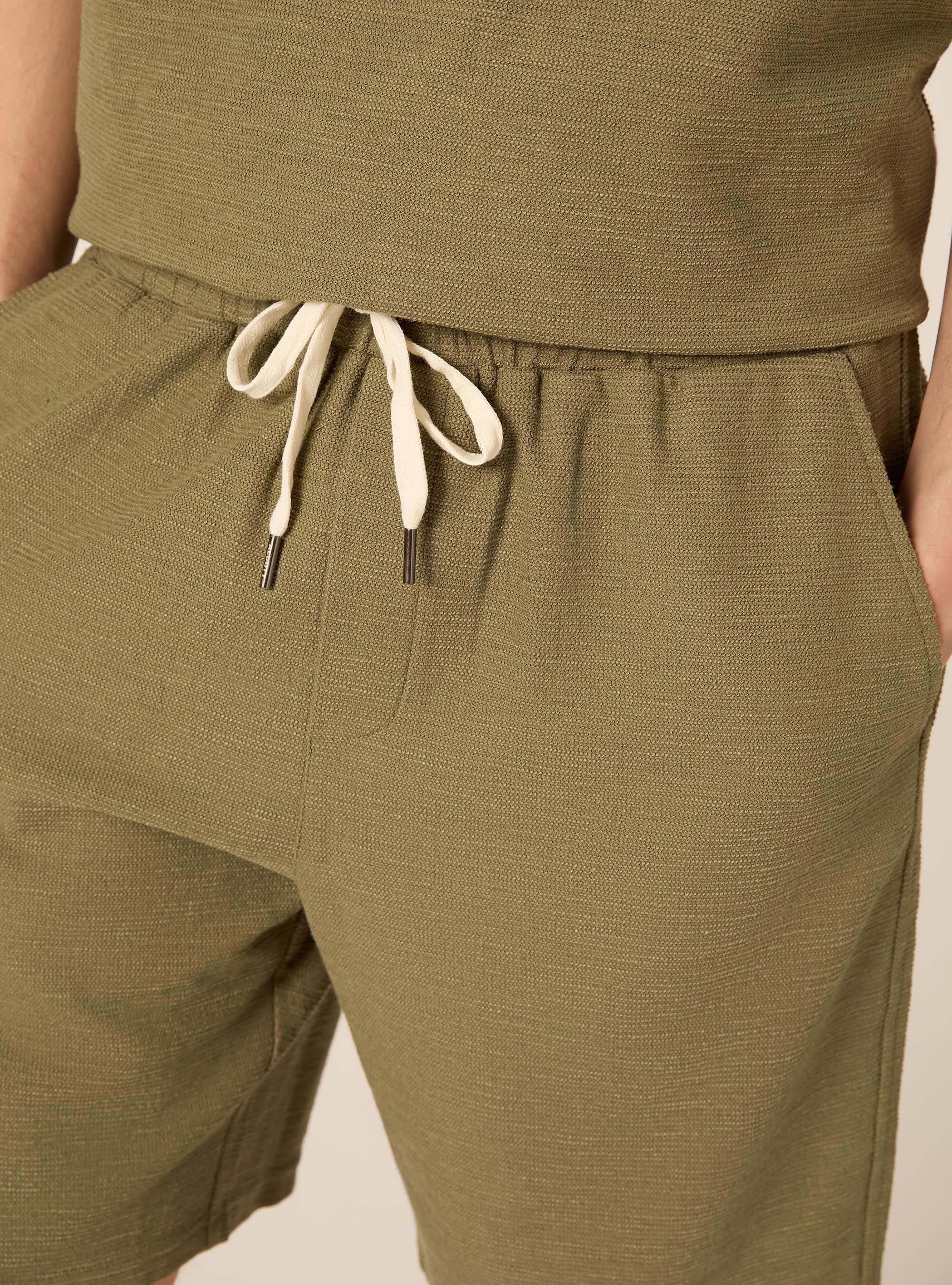 Bermuda   tessuto interlock waffle, KY2 KAKY MEDIUM