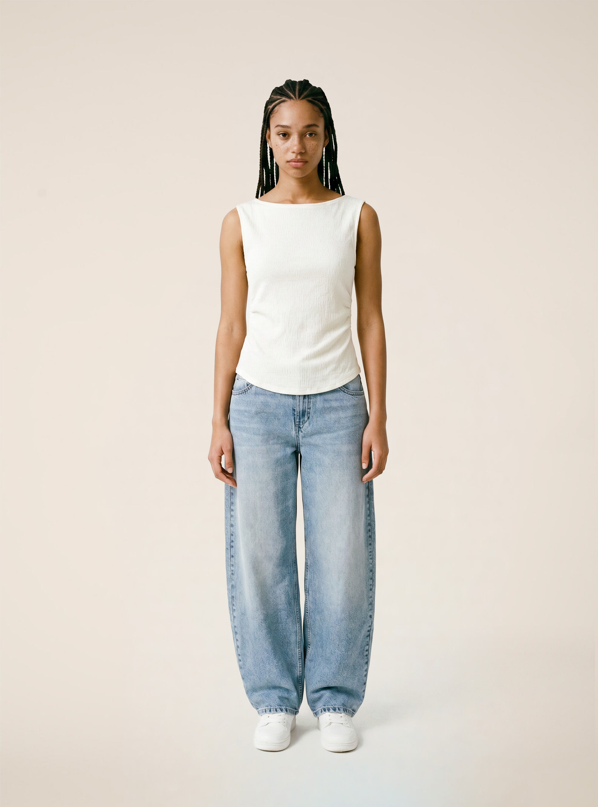 T-shirt maniche ad alette texturizzata