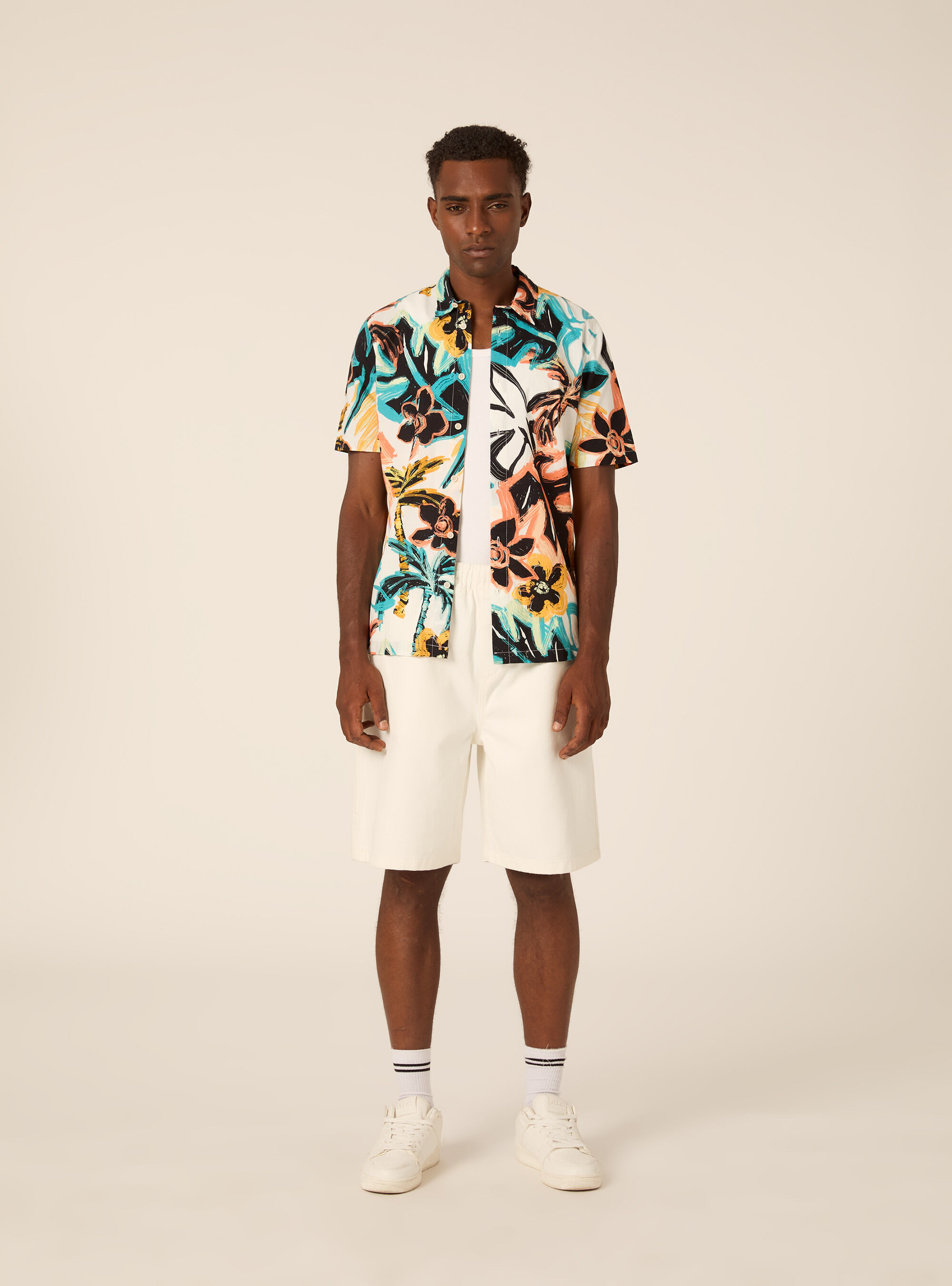 Camicia cotone stampata  floreal