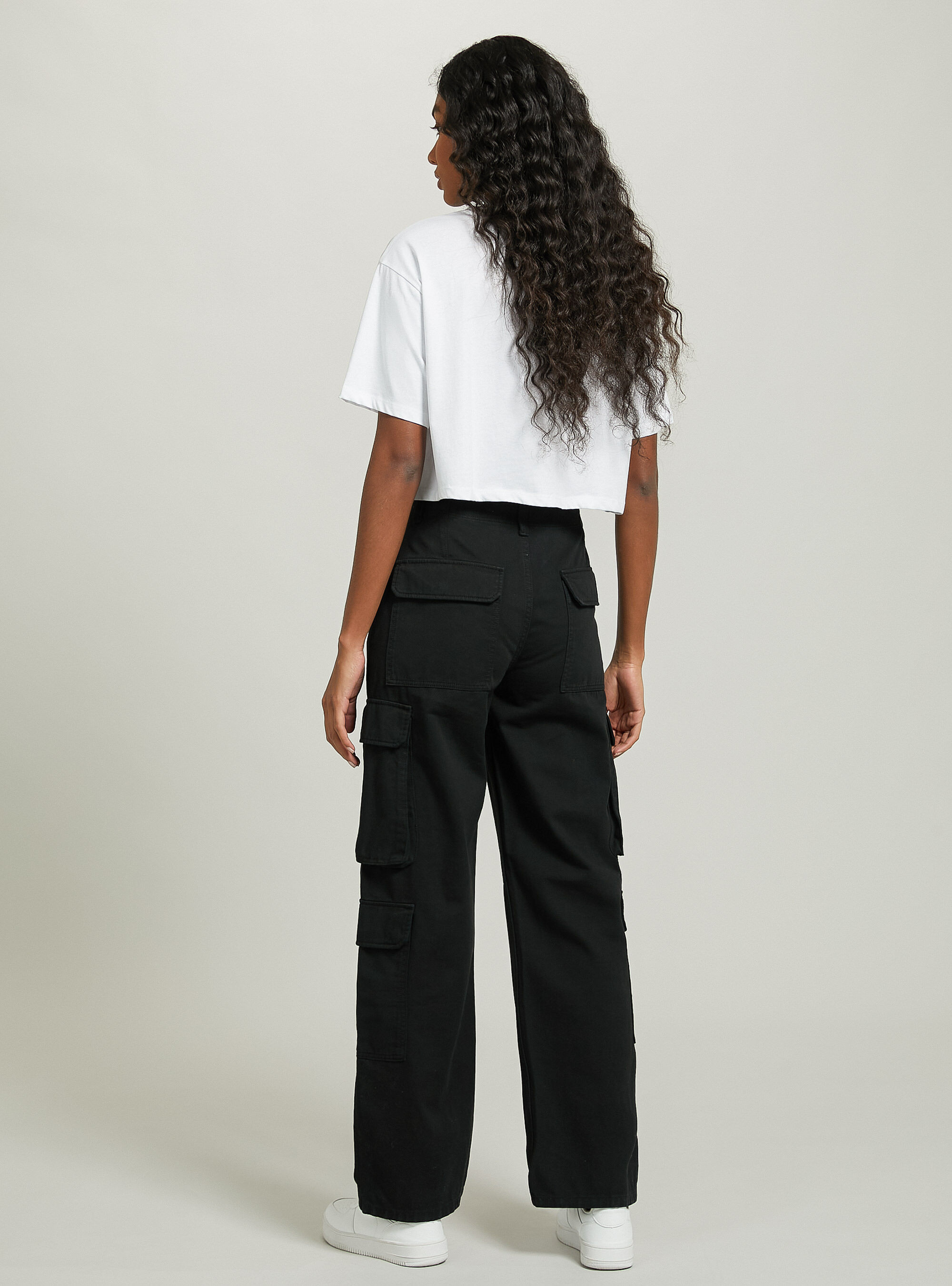 Multicargo twill trousers, BK1 BLACK