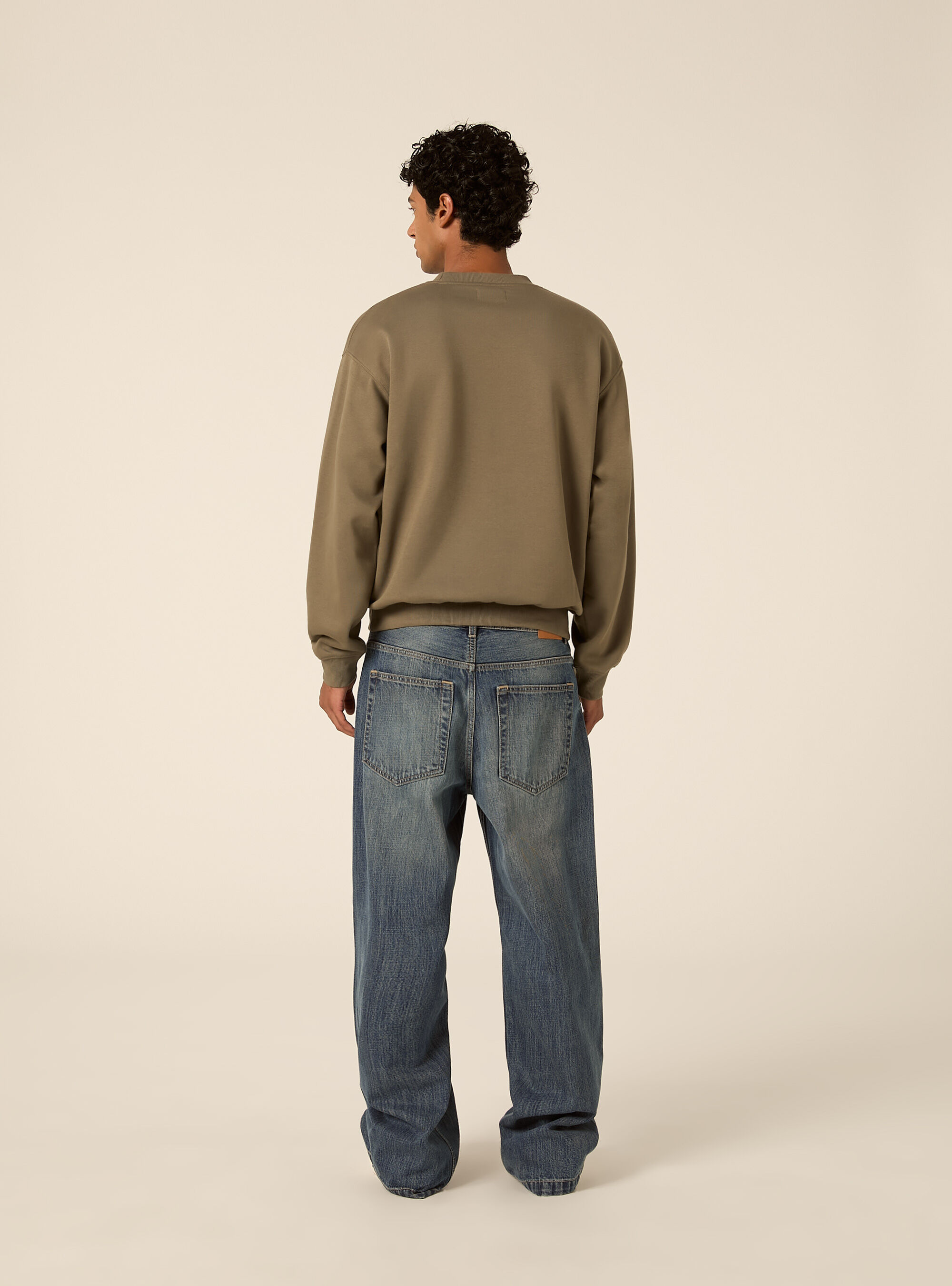 Felpa girocollo basica boxy fit, KY2 KAKY MEDIUM