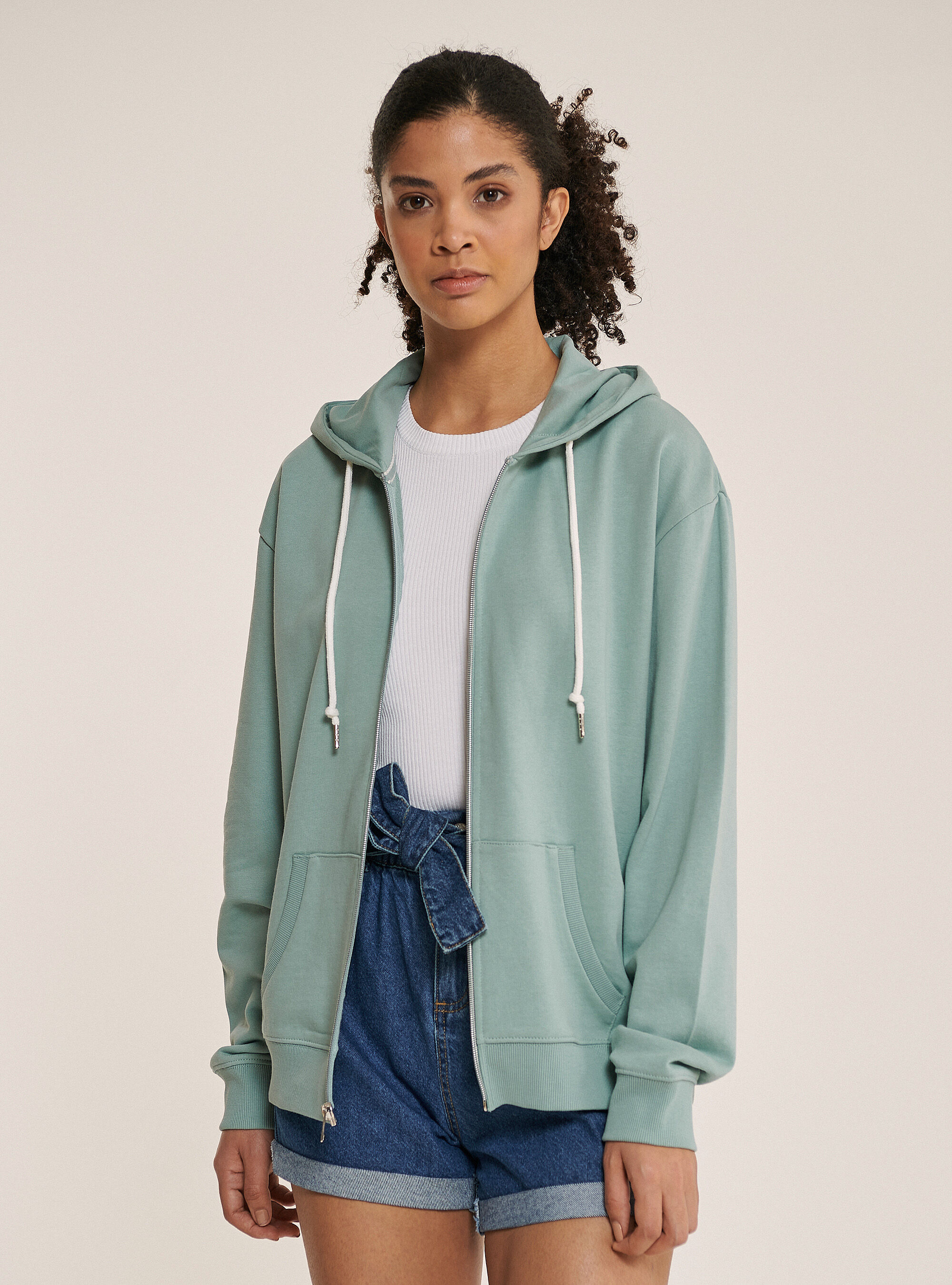 Felpa zip e cappuccio clearance