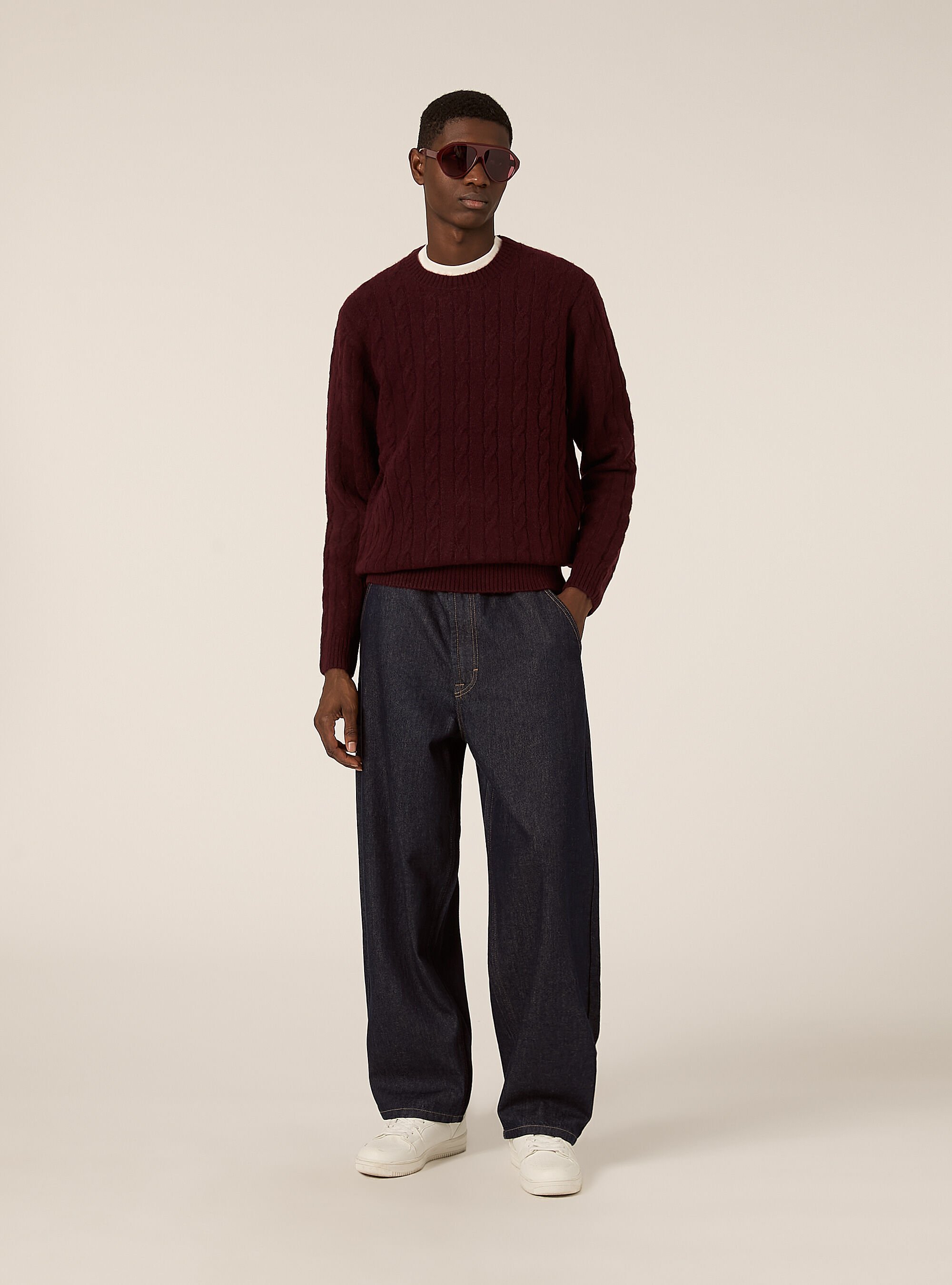 Maglione girocollo cable