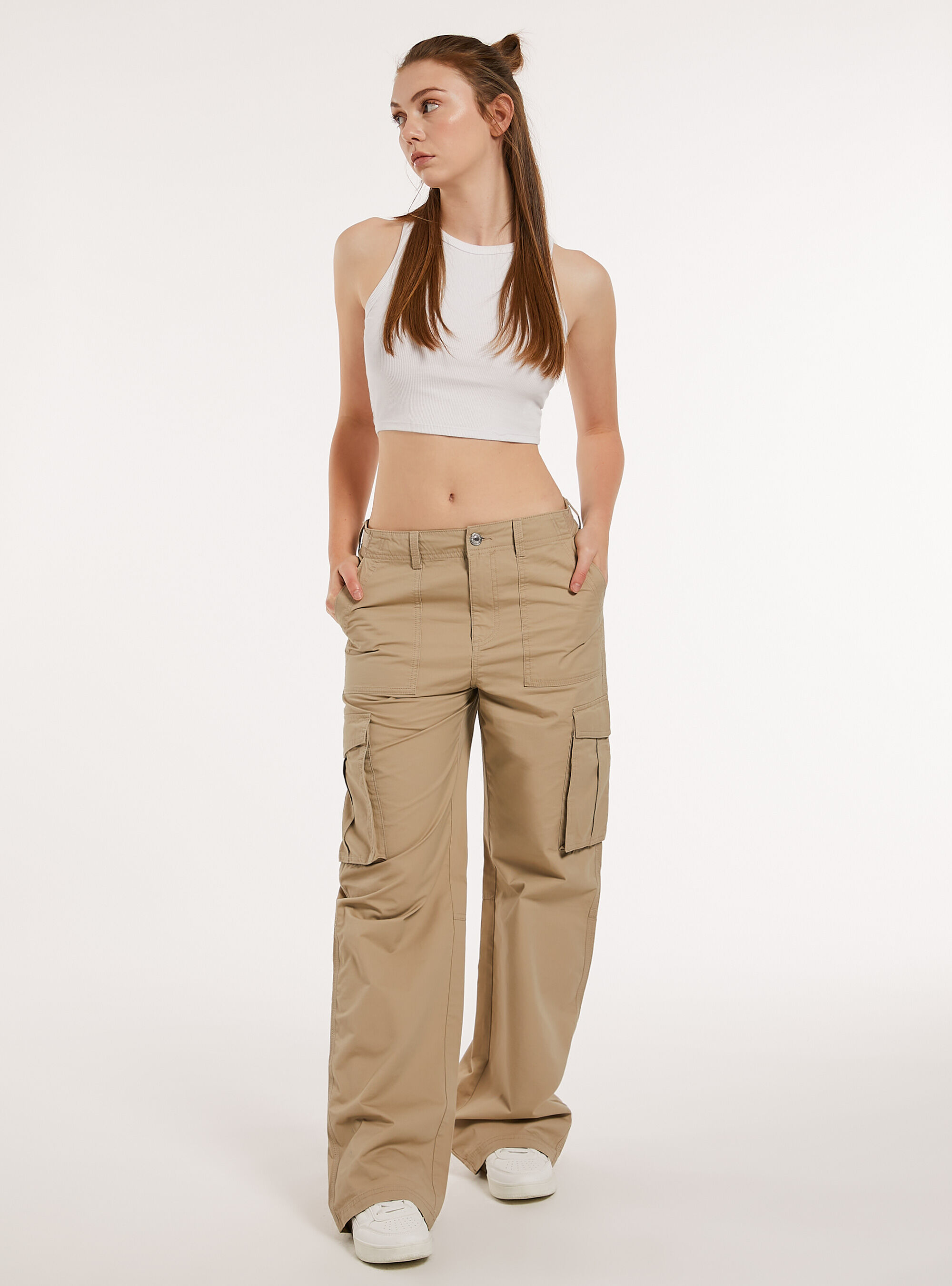 Women's beige khaki pants hot sale