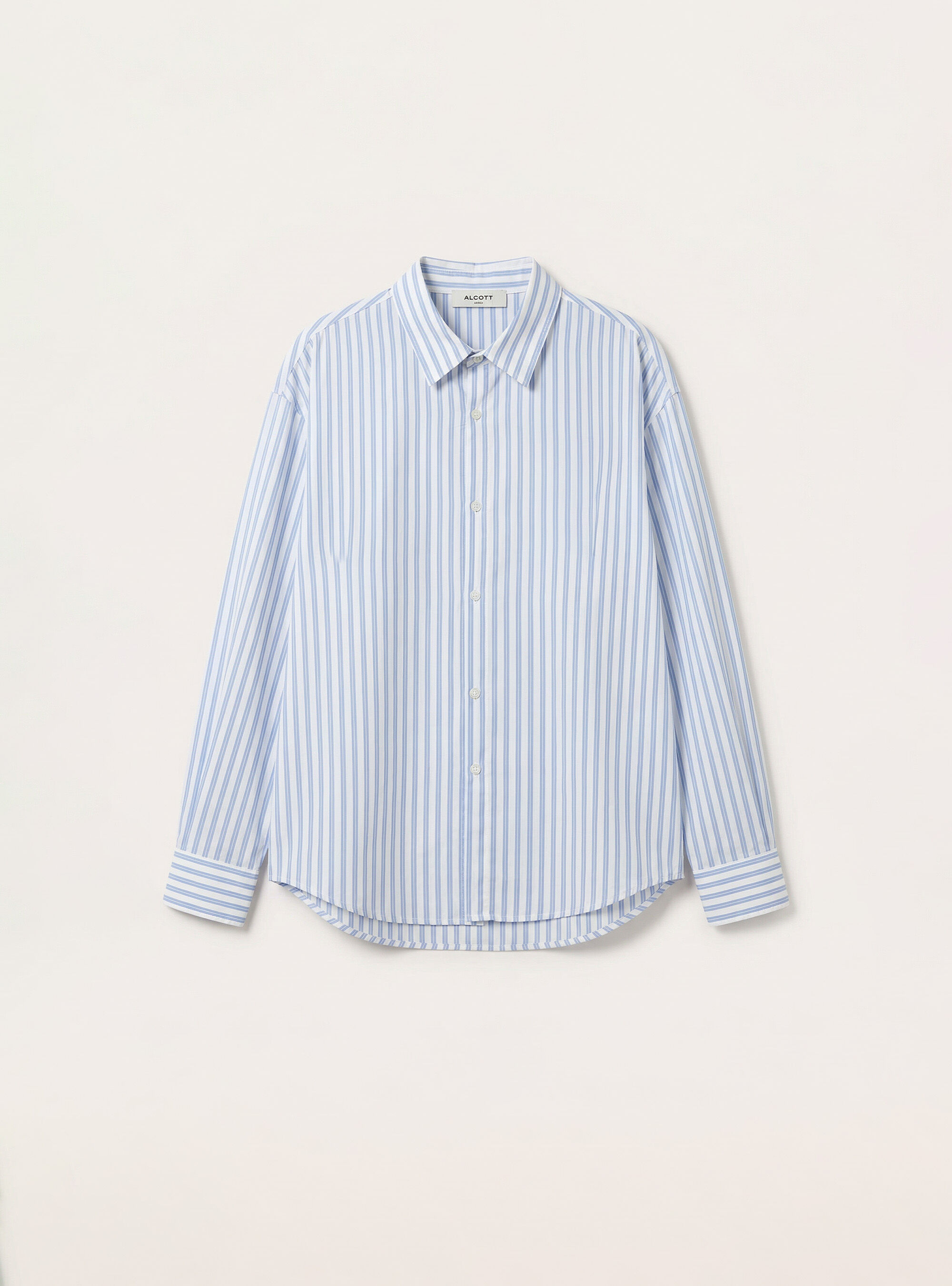 Striped poplin shirt, AZ2 AZURE MEDIUM