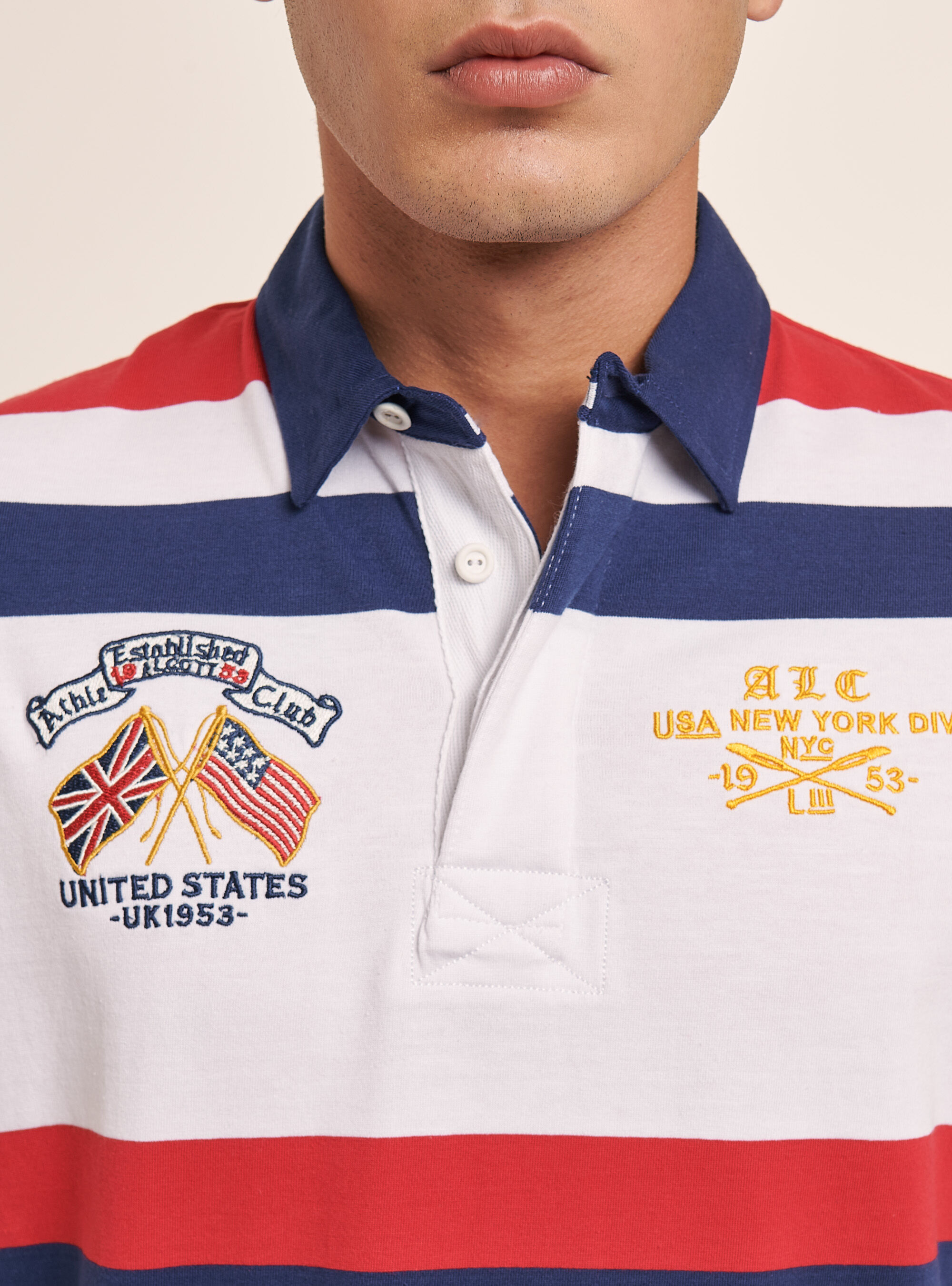 Polo ray&eacute; multi-couleurs avec broderie, STRIPES