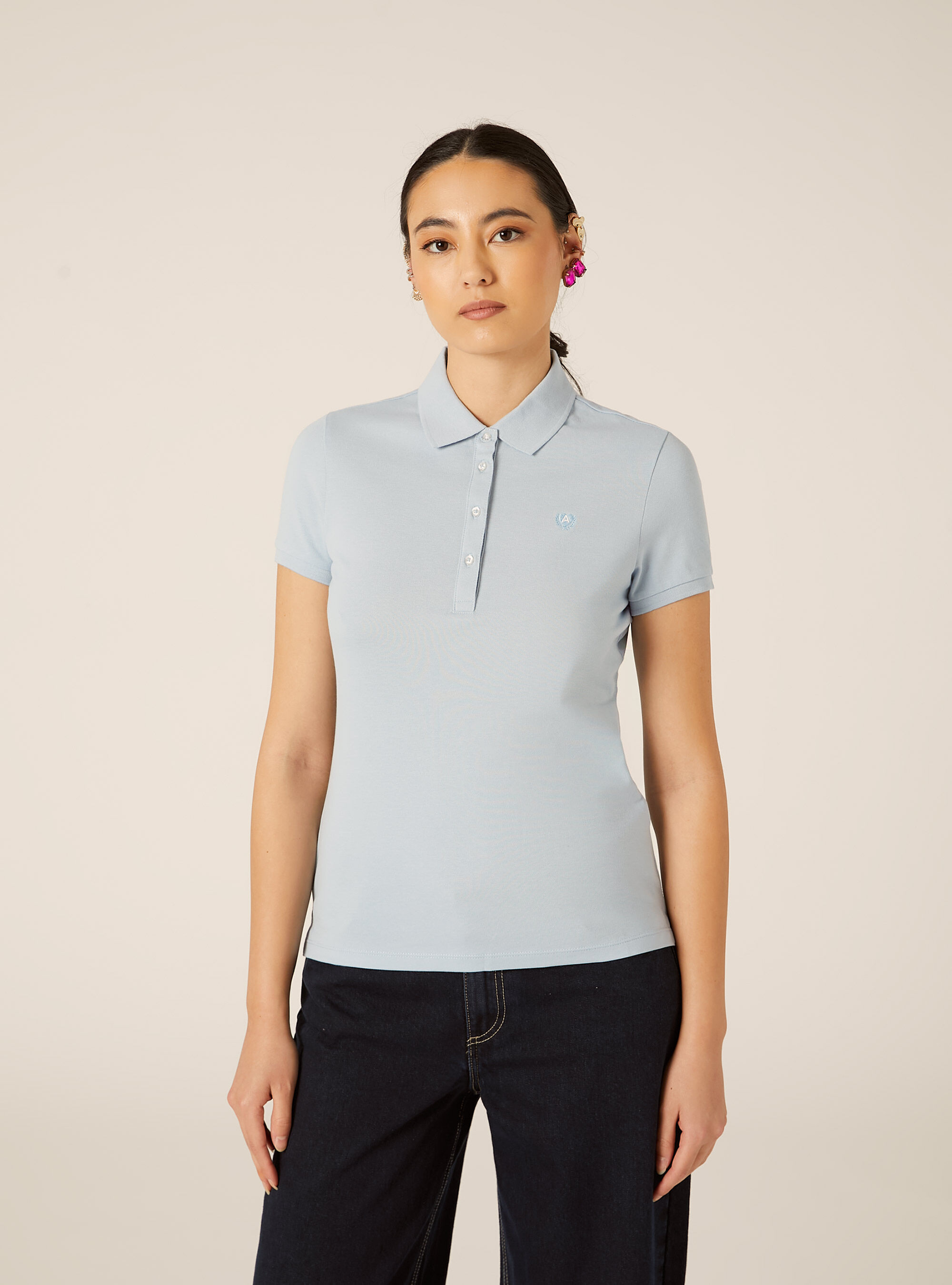 Polo Slim Fit avec Logo Brod&eacute;
