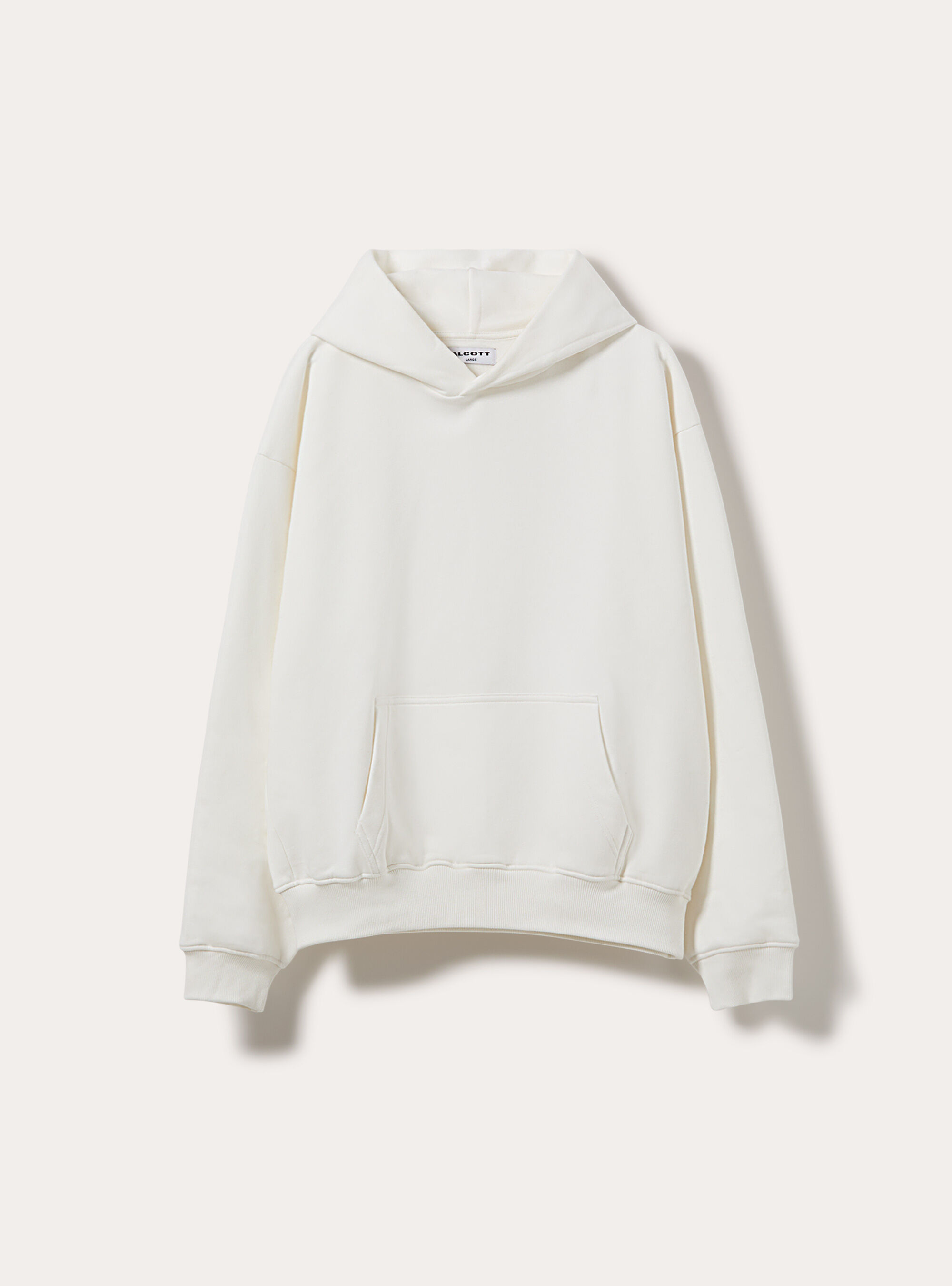 Felpa con cappuccio boxy fit, WH2 WHITE