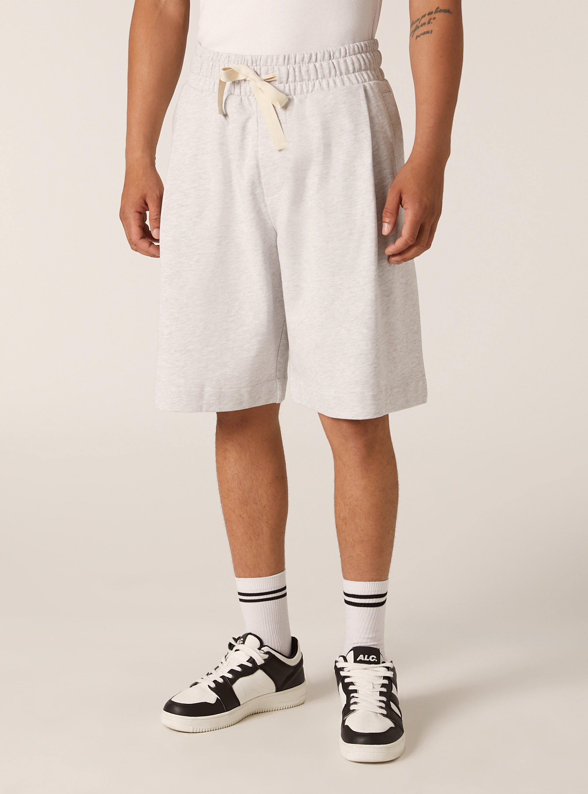 Bermudas de felpa de corte holgado, MGY3 GREY MEL LIGHT