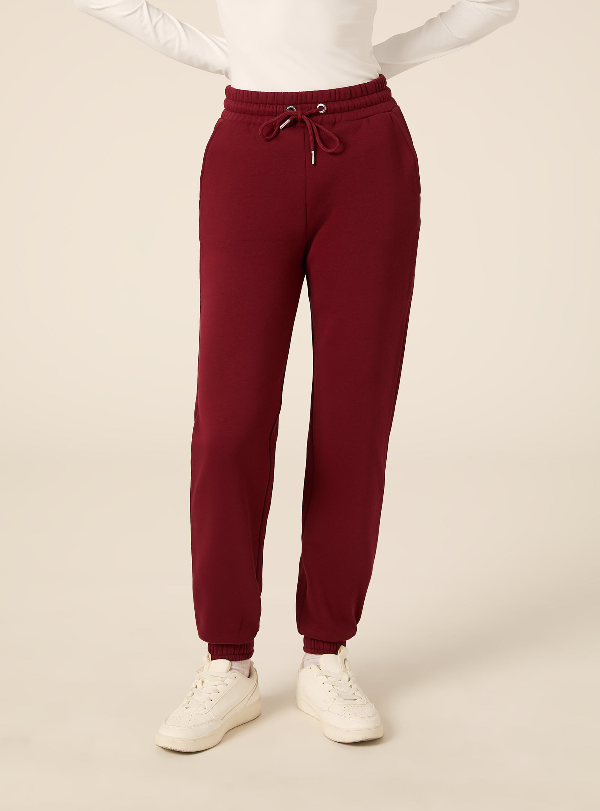 Jogger basic tinta unita, BO1 BORDEAUX DARK