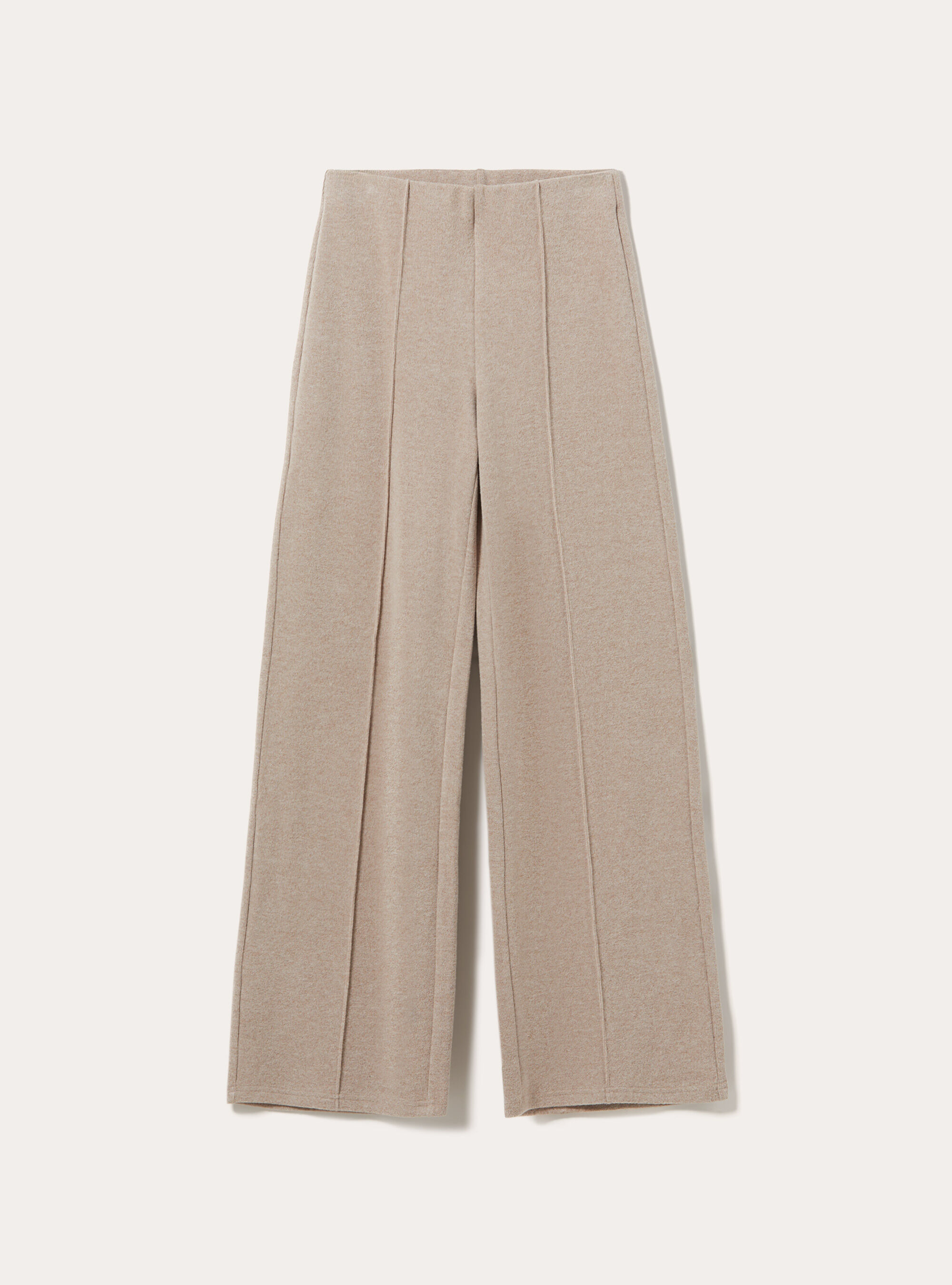 Pantaloni in maglia con nervatura, MBG2 BEIGE MEL MED