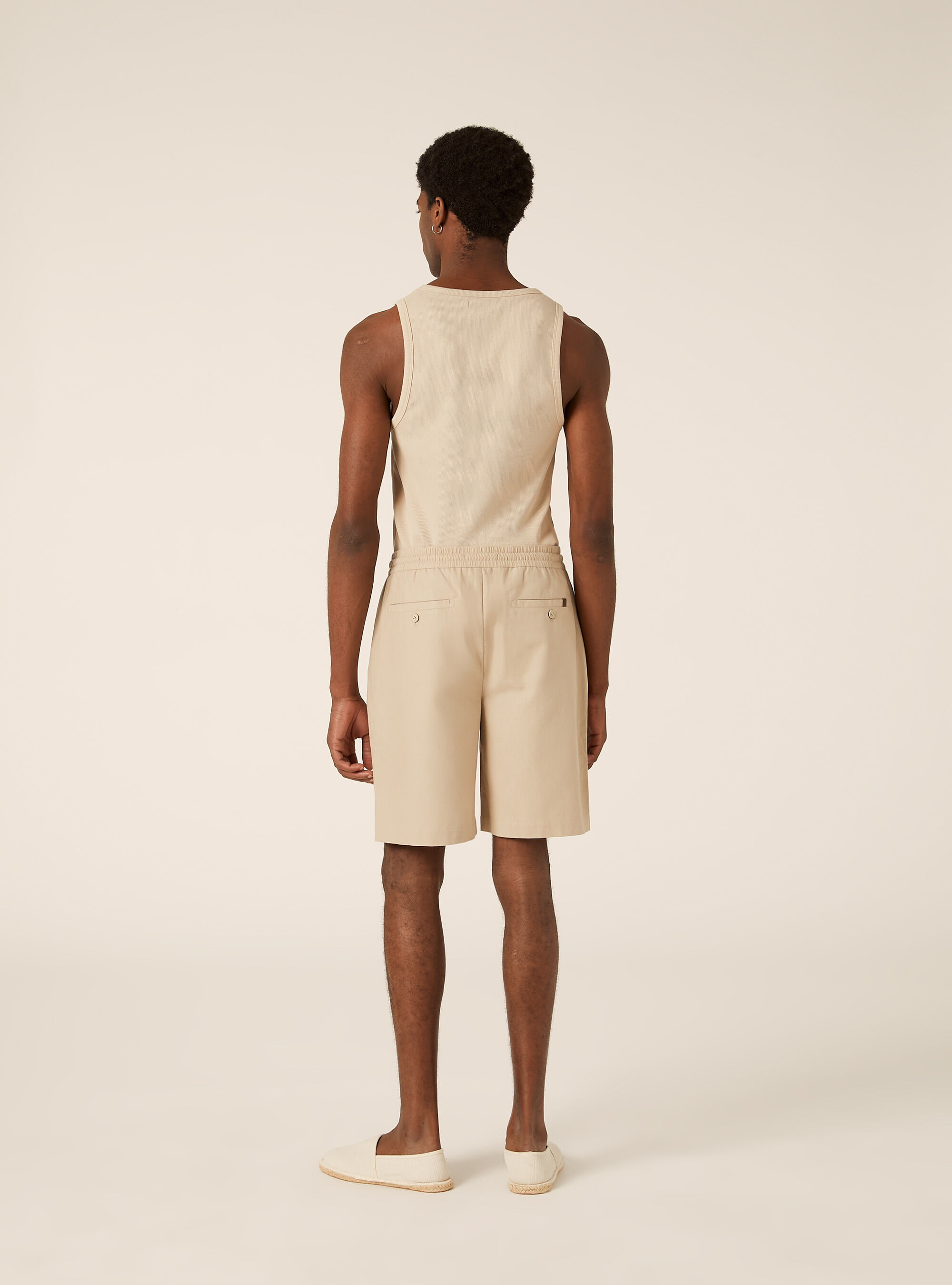 Leinen-Bermudas mit Kordelzug, BG3 BEIGE LIGHT