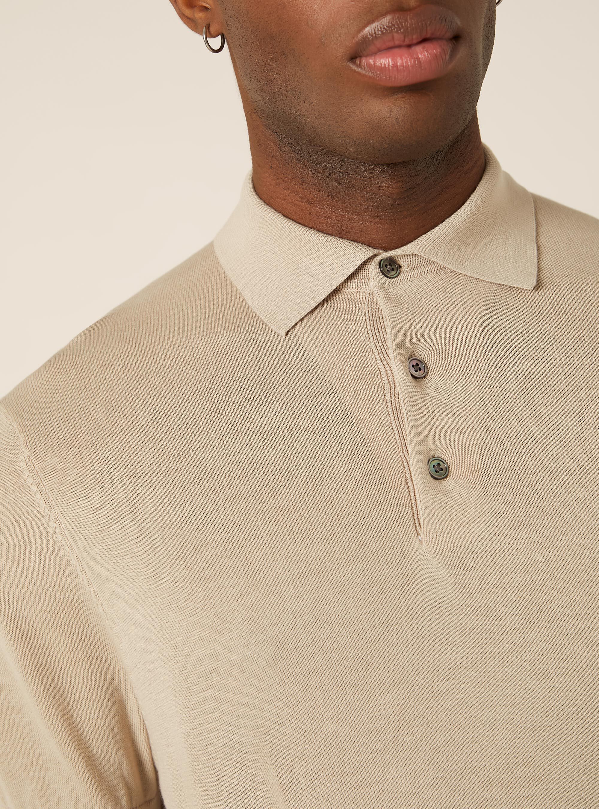 Polo de punto de algod&oacute;n extrafino, BG3 BEIGE LIGHT