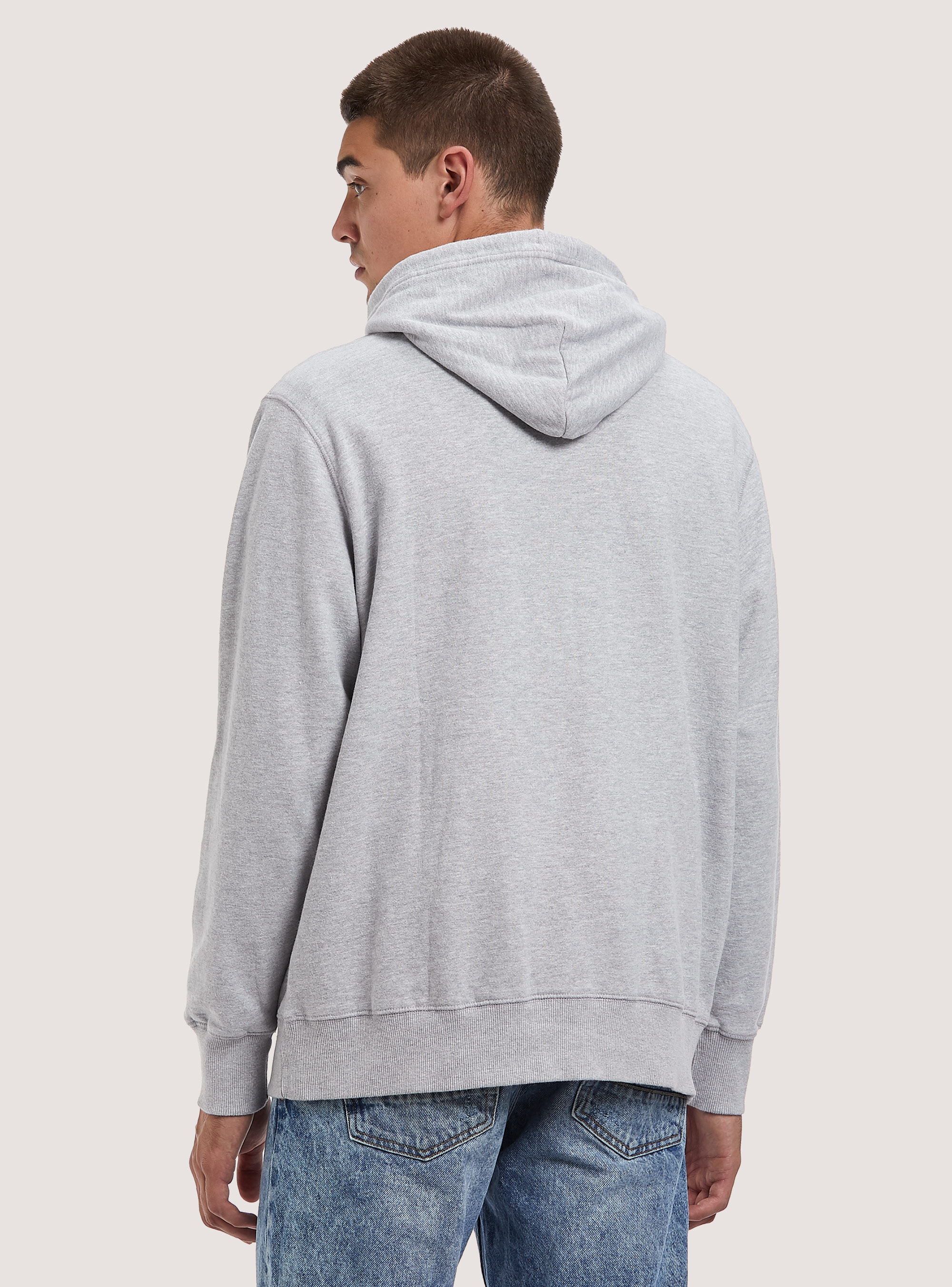 College Print Hoodie, MGY2 GREY MEL MEDIUM