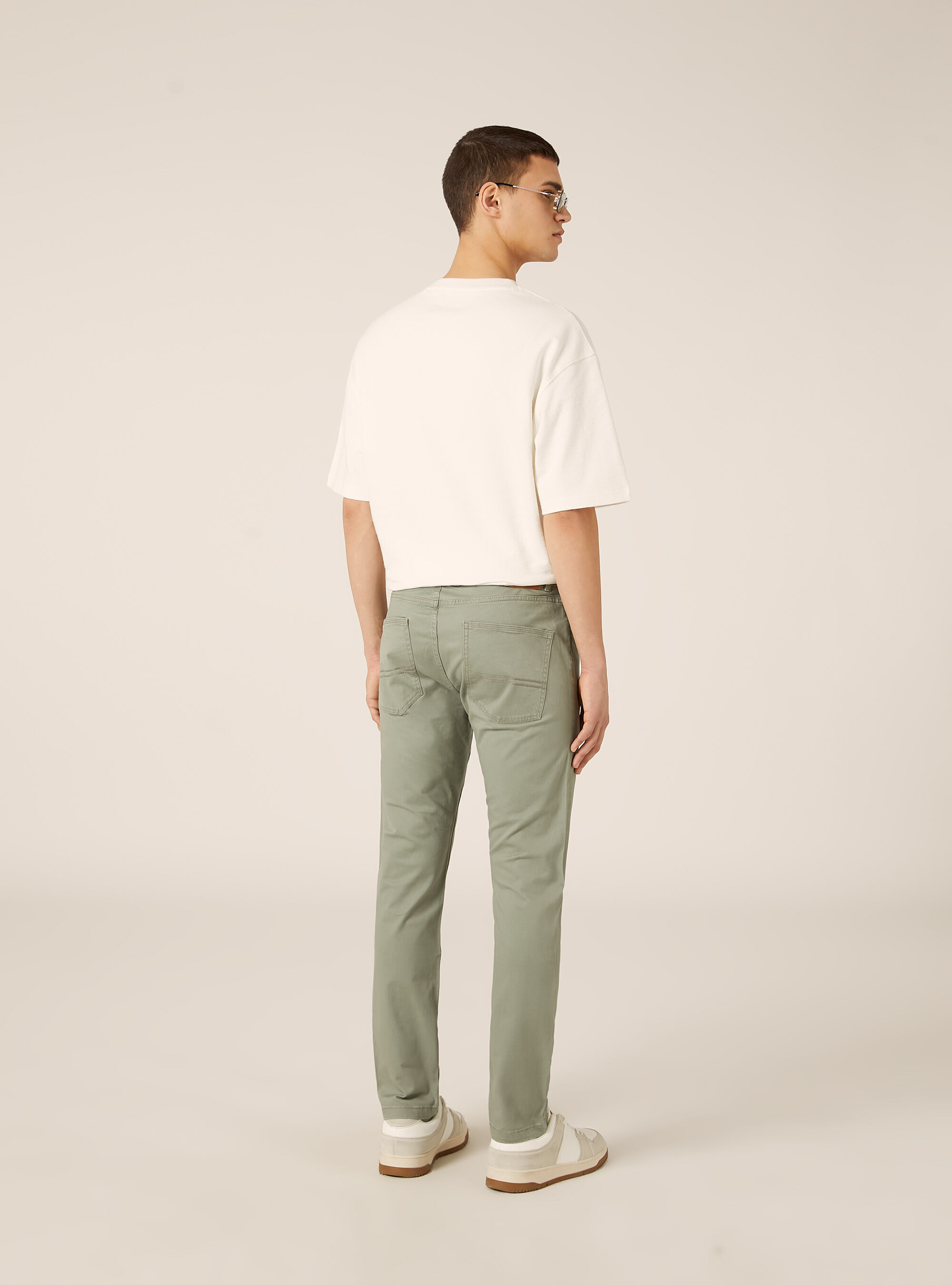 Skinny fit cotton trousers, GN2 GREEN MEDIUM