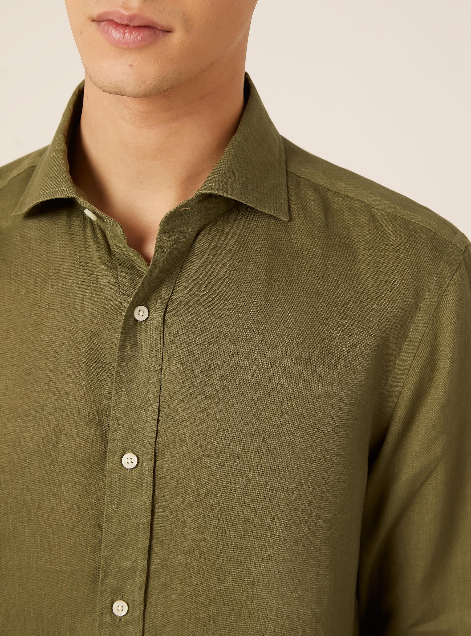 Camicia basica in lino, KY2 KAKY MEDIUM