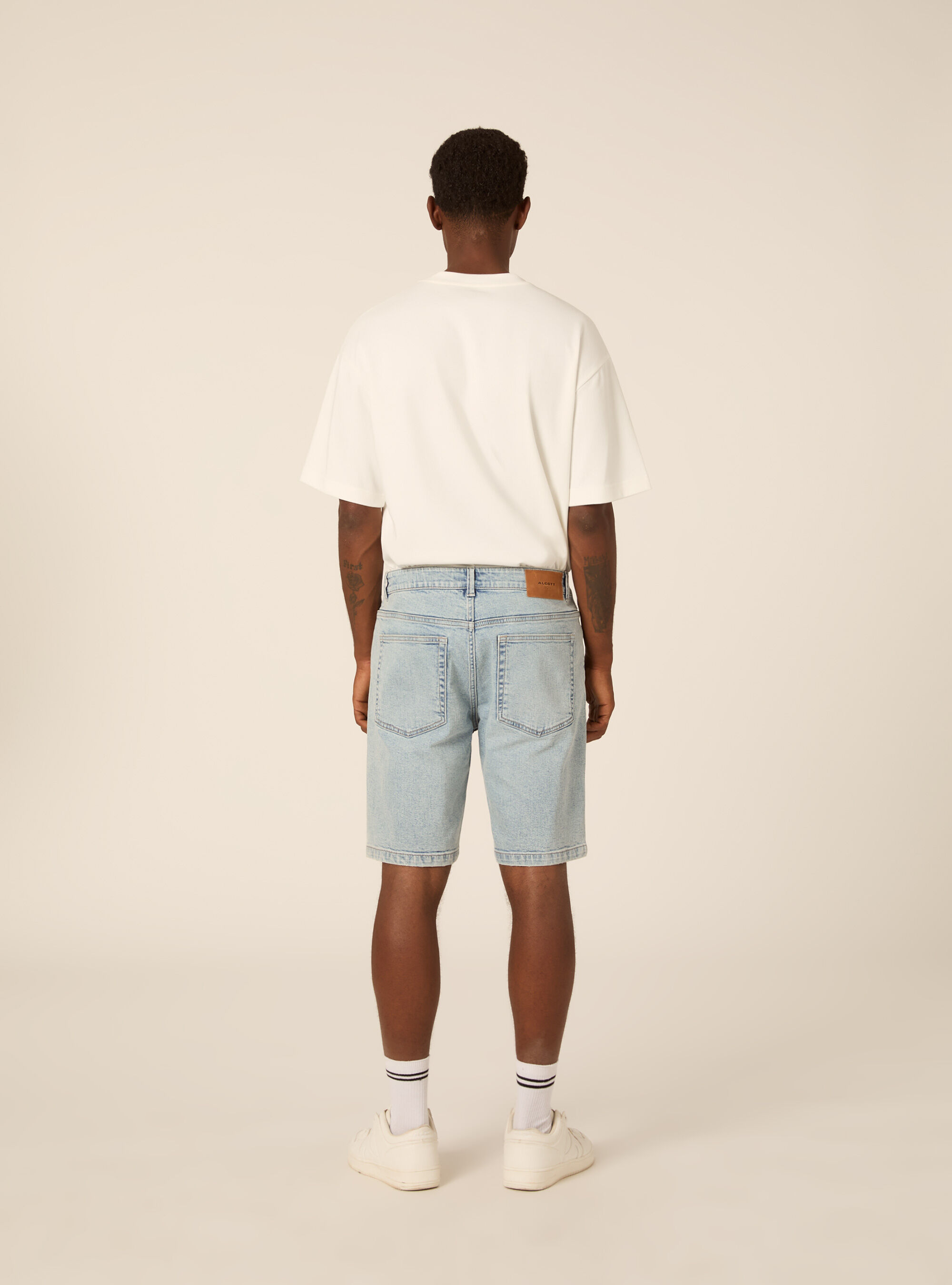 Jeans bermuda slim, D004 MEDIUM LIGHT BLUE