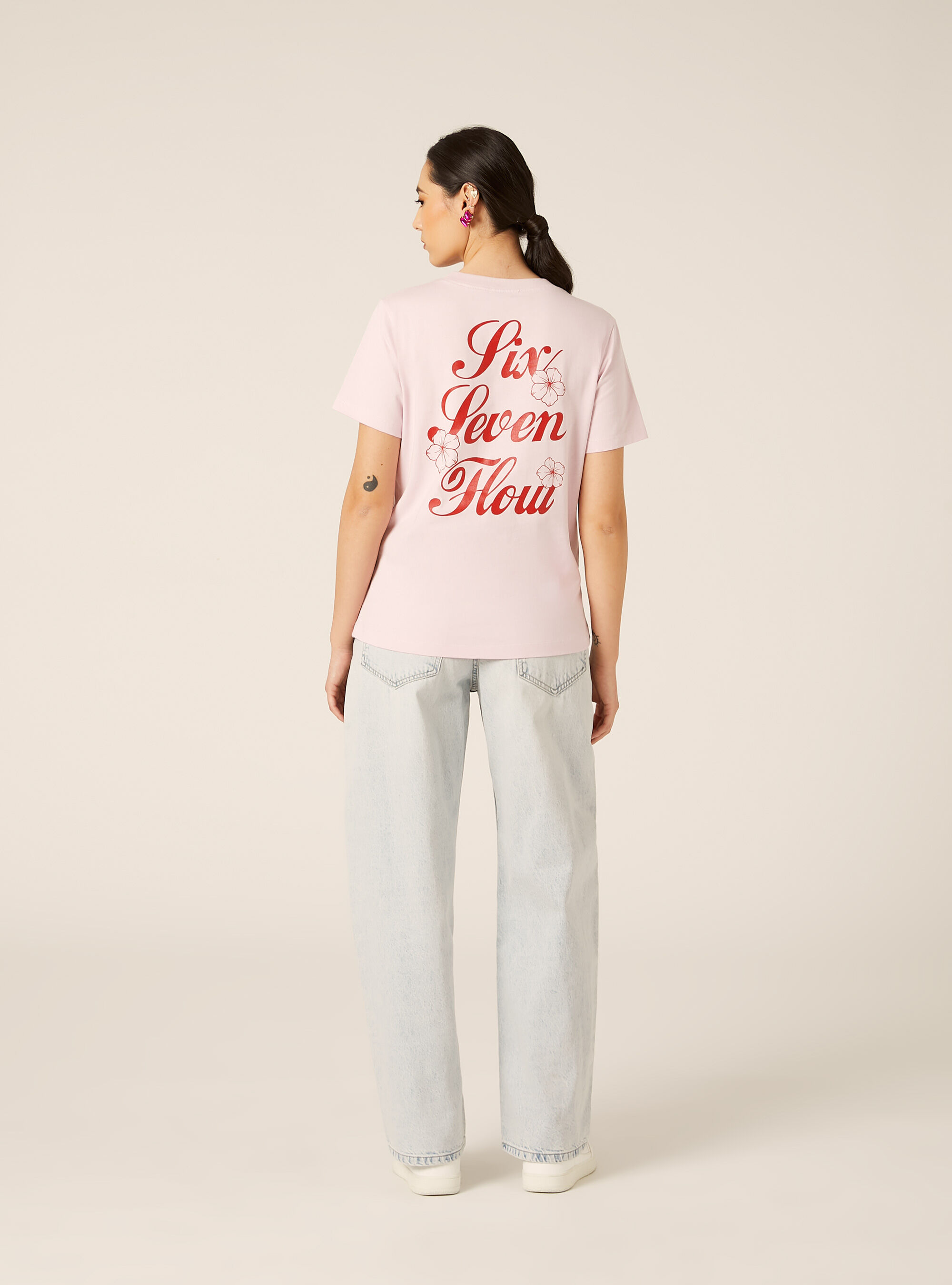 T-shirt regular con stampa numero, PK3 PINK LIGHT