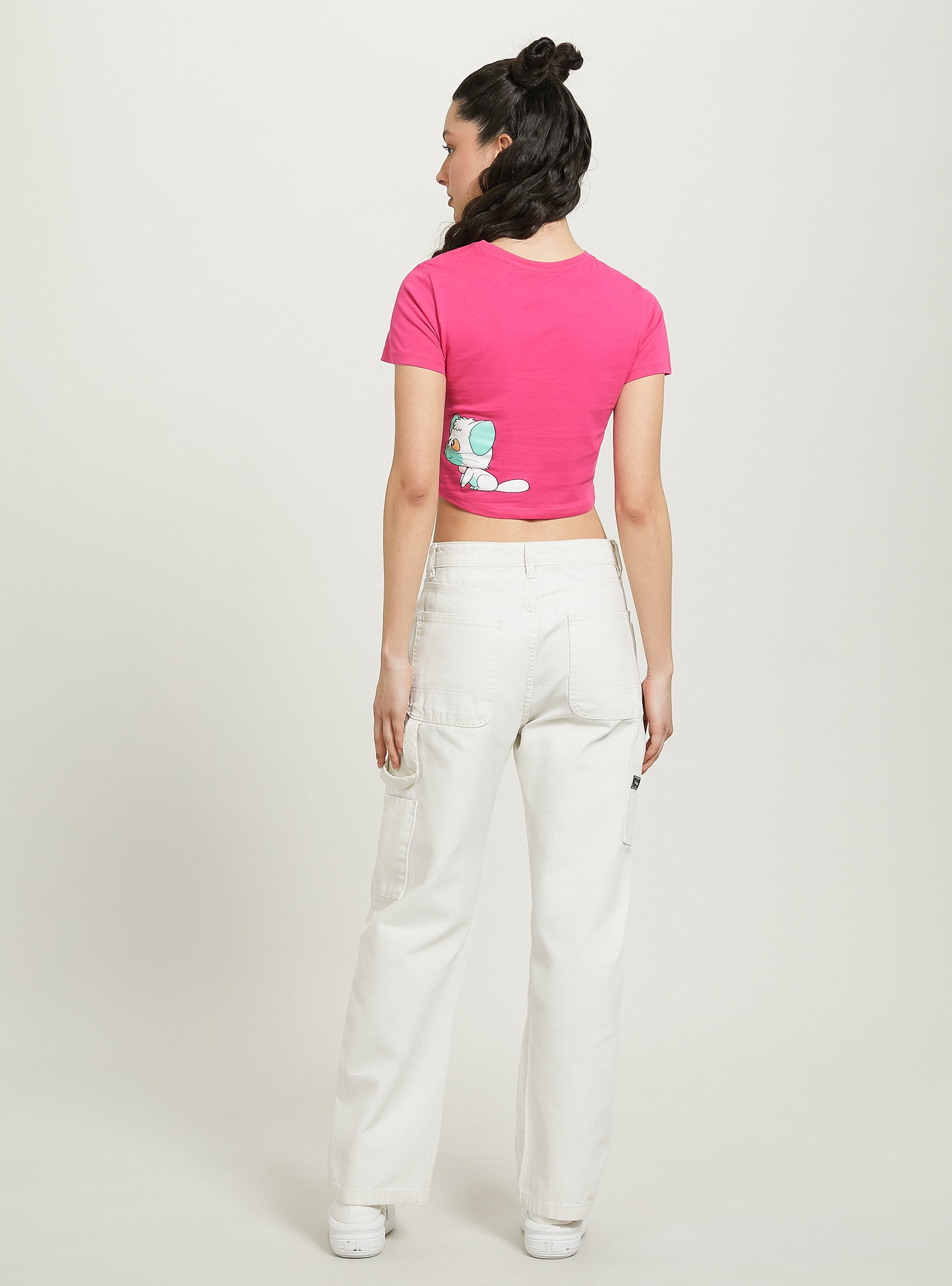 Creamy / Alcott cropped t-shirt, FX2 FUXIA MEDIUM