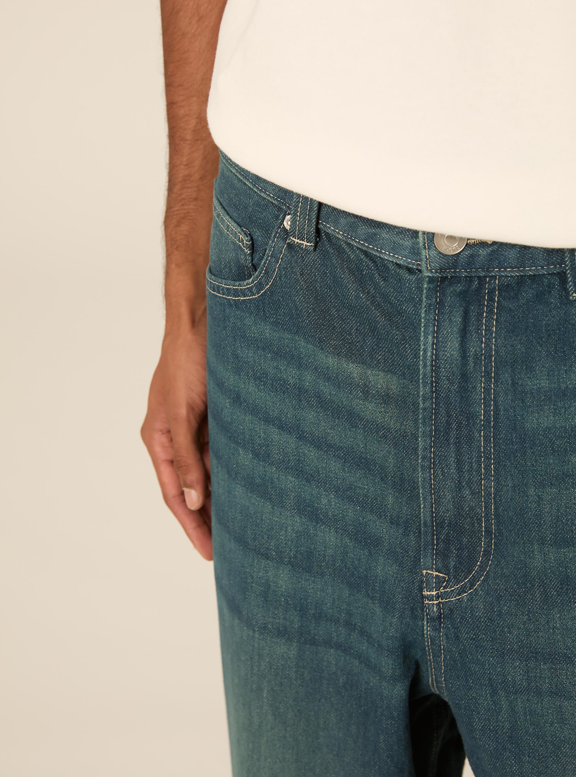 Jeans super baggy, D201 AZZURRE MED OVERDYE