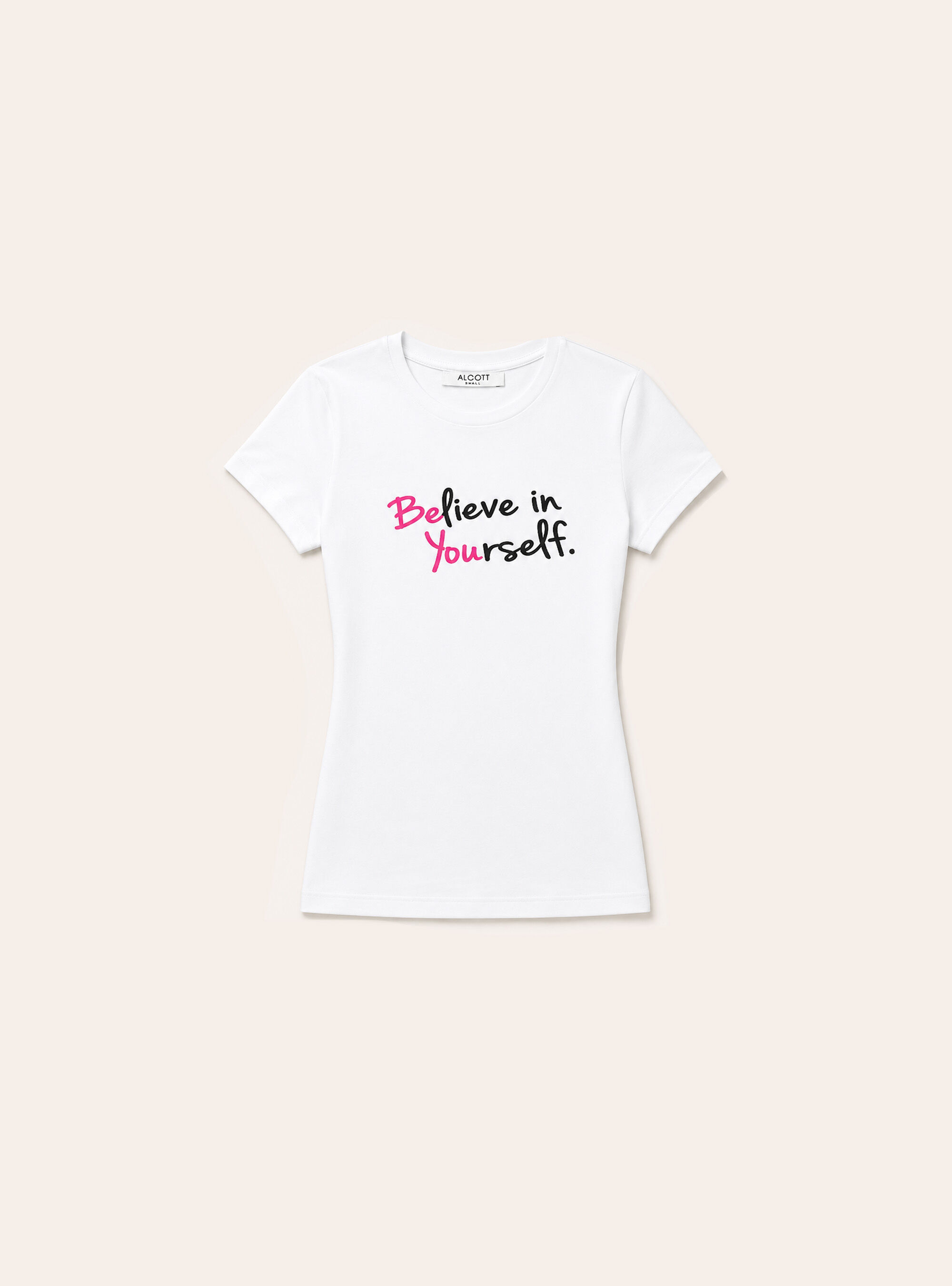 T-shirt regular con stampa, WH3 WHITE