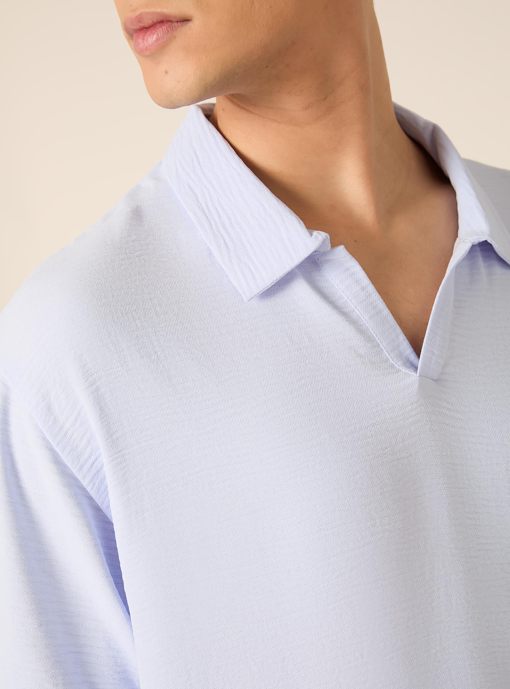 Polo basica in crepe, AZ1 AZURE DARK