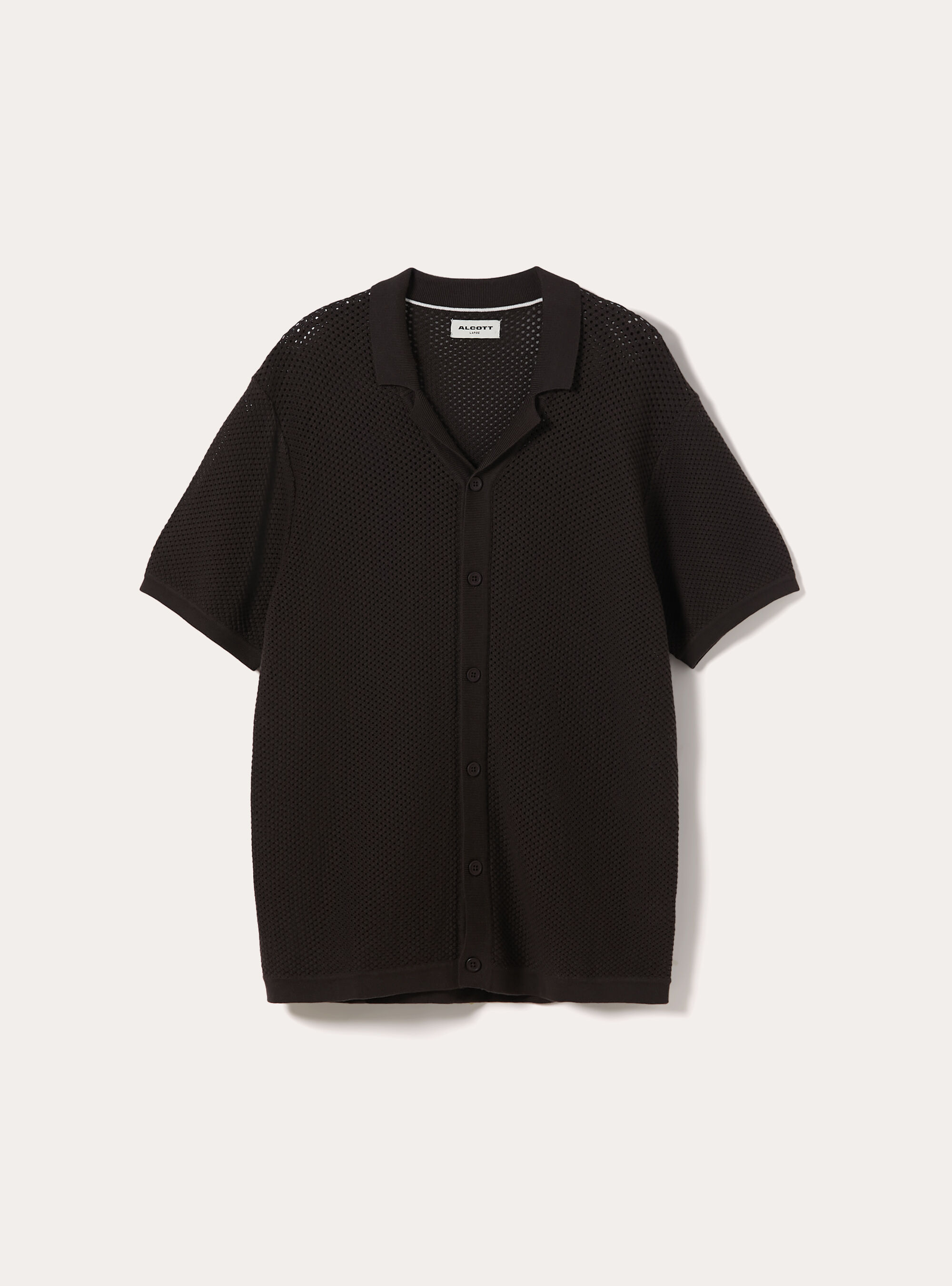 Pointelle knit cardigan, BR1 BROWN DARK
