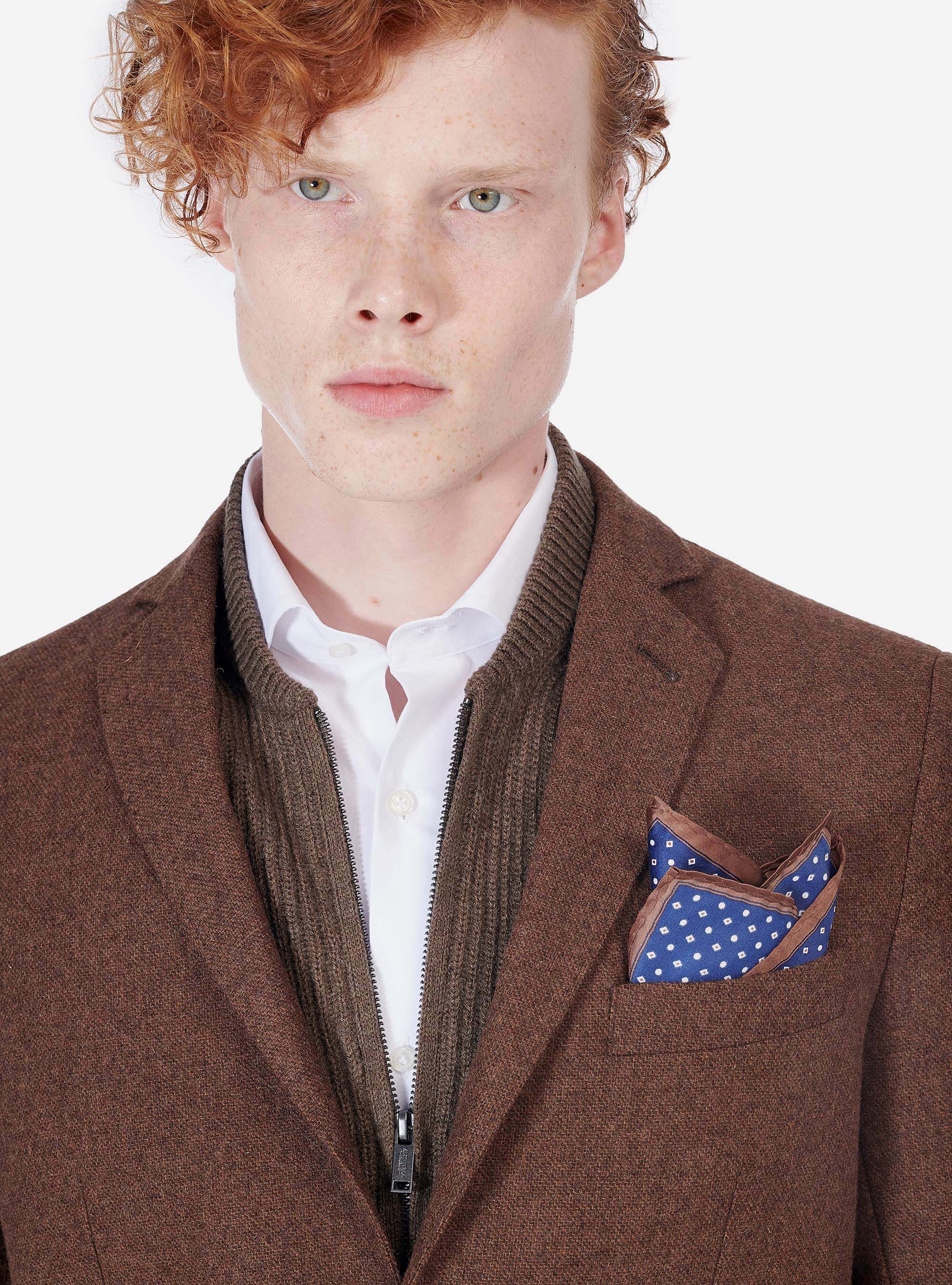 Giacca con tessuto armaturato in misto lana, TABACCO