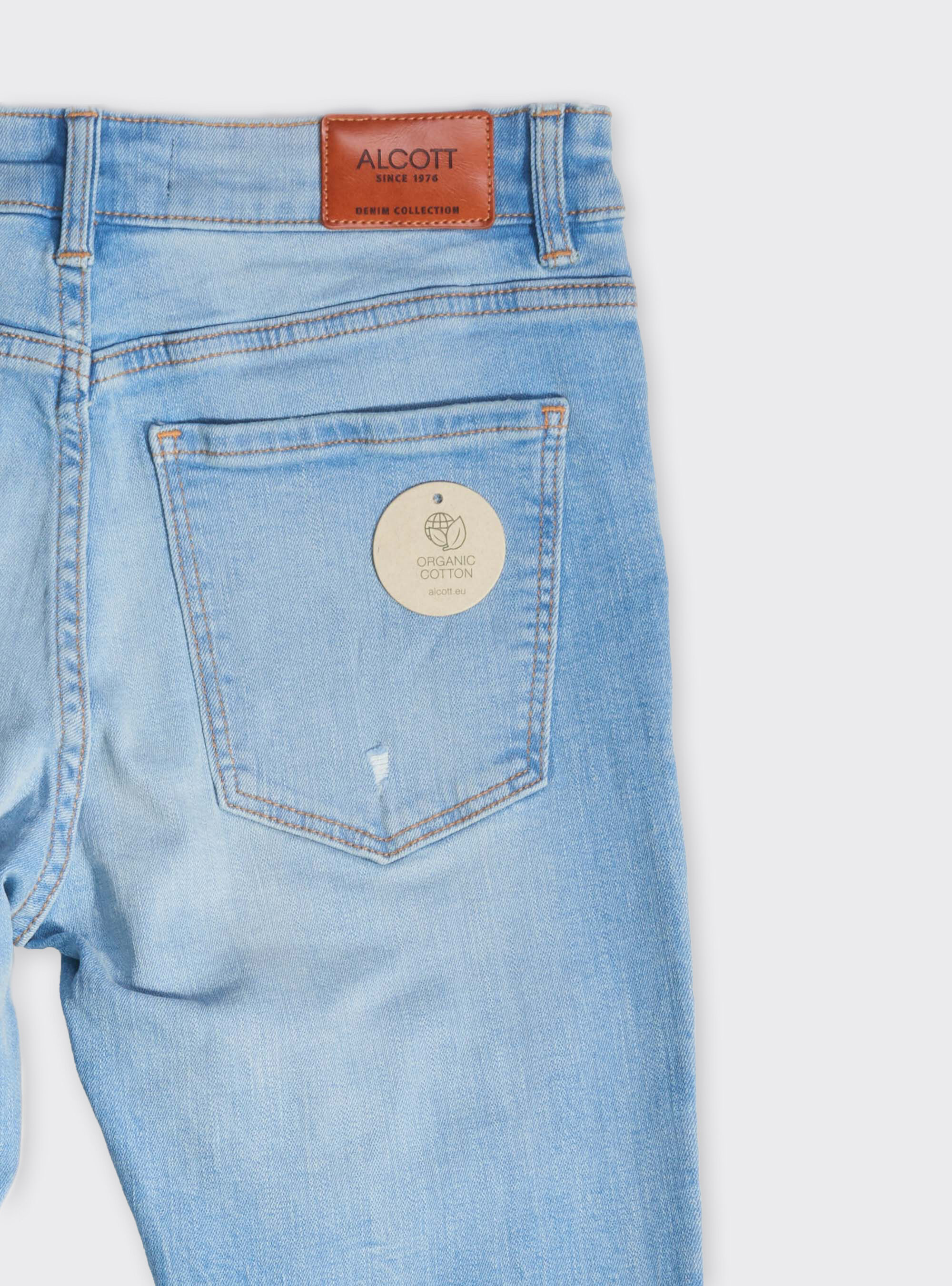 Jeans skinny coton bio, C272 BLUE