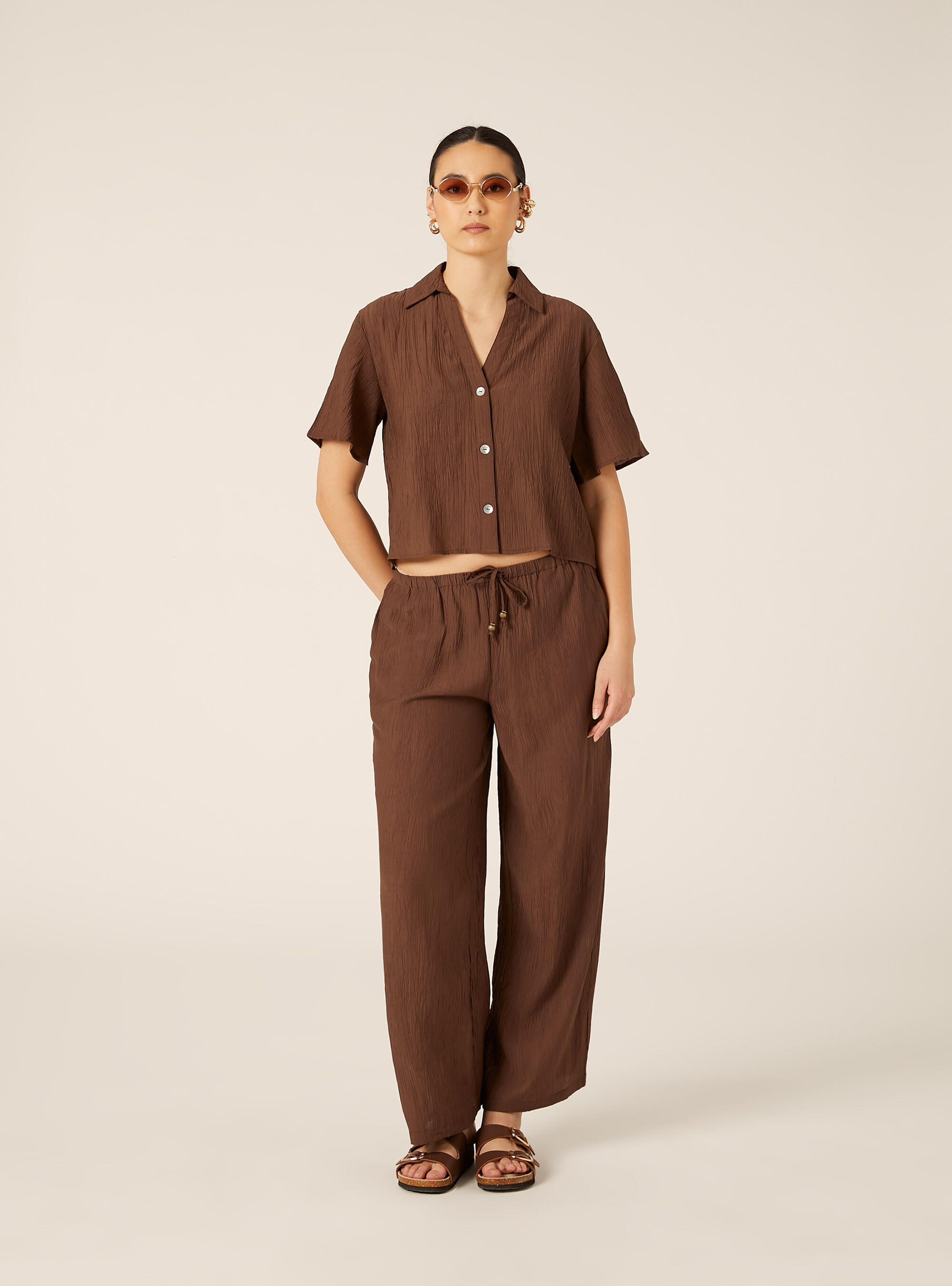 Camicia maniche corte in crepe