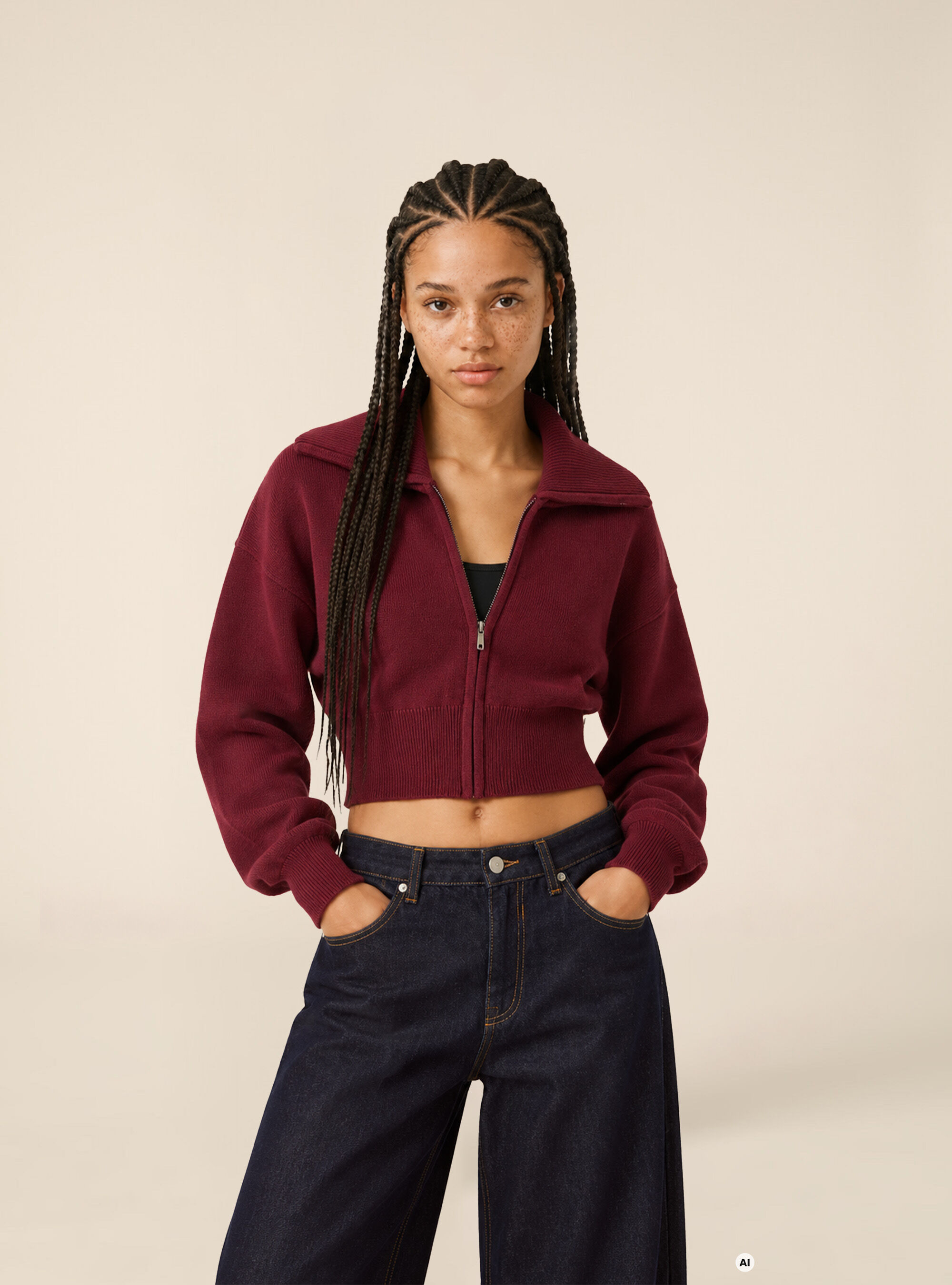 Cardigan in maglia con zip