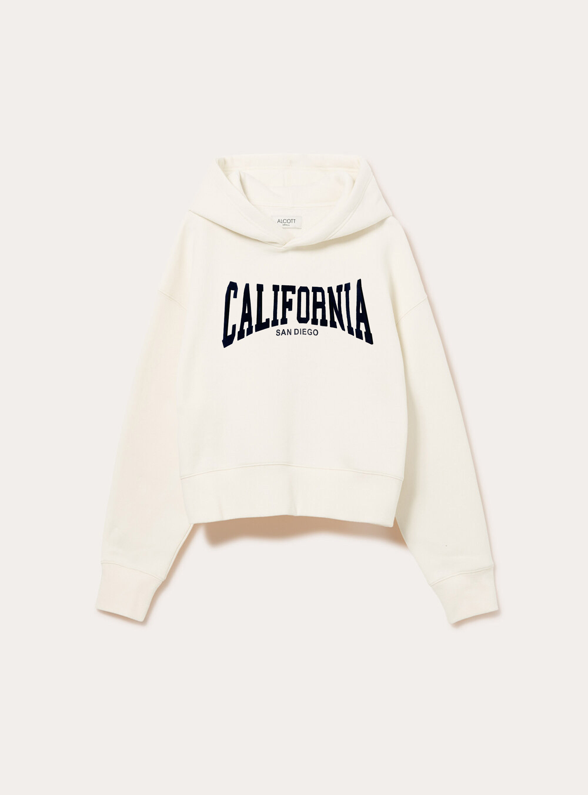 Felpa boxy con cappuccio e stampa city